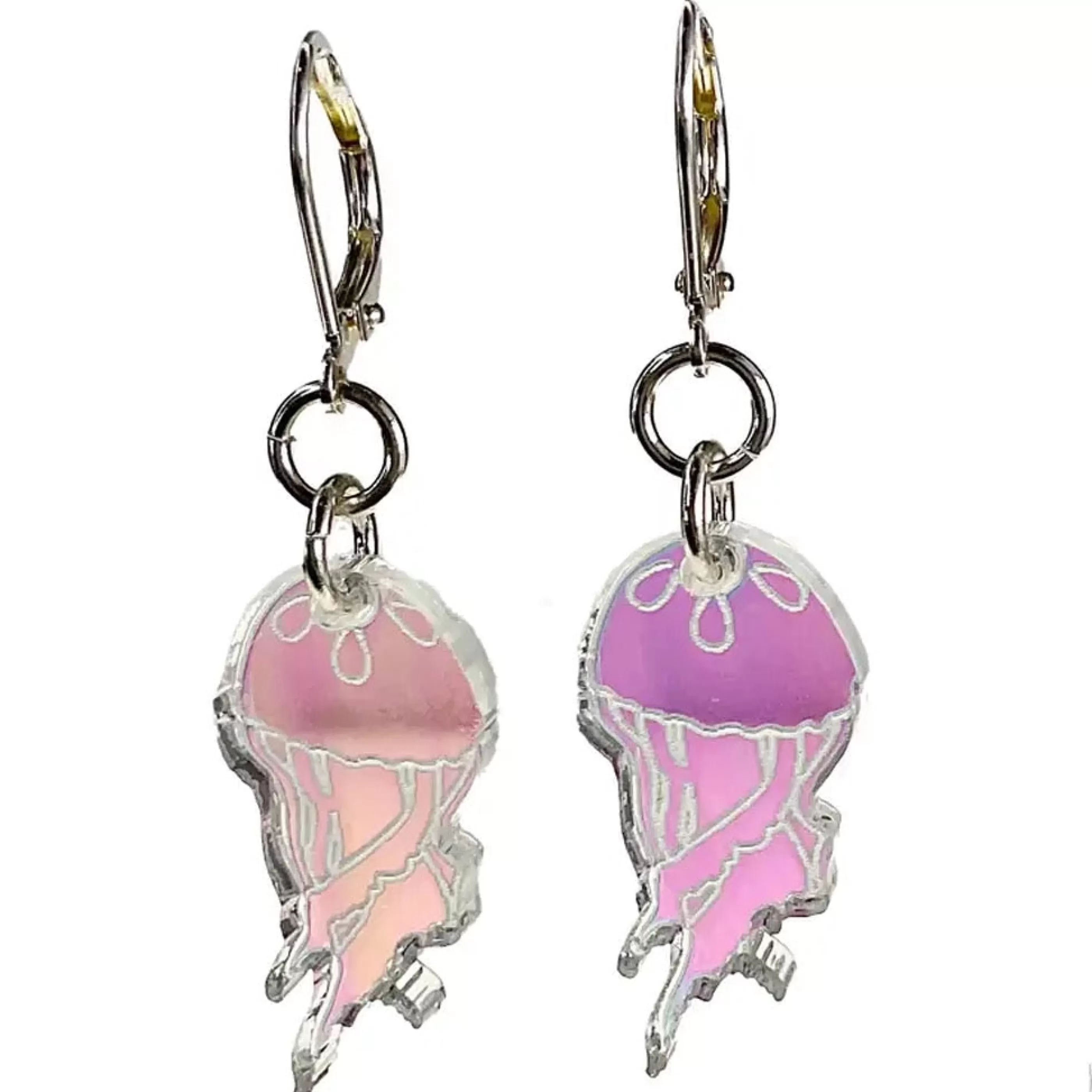 Vinca Jewellery>Jellyfish Iridescent Hologram Earrings