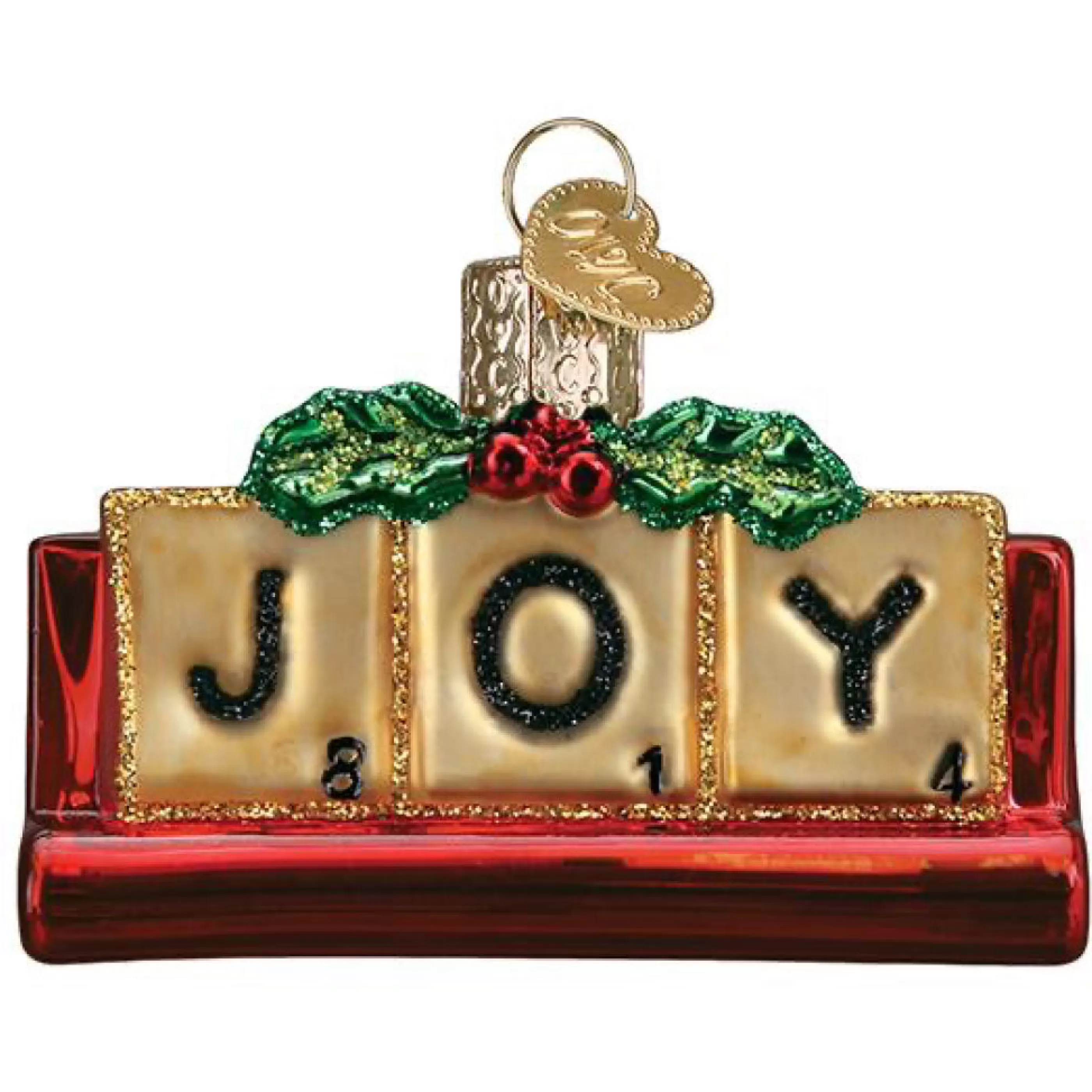 Old World Christmas Joyful Scrabble Ornament New