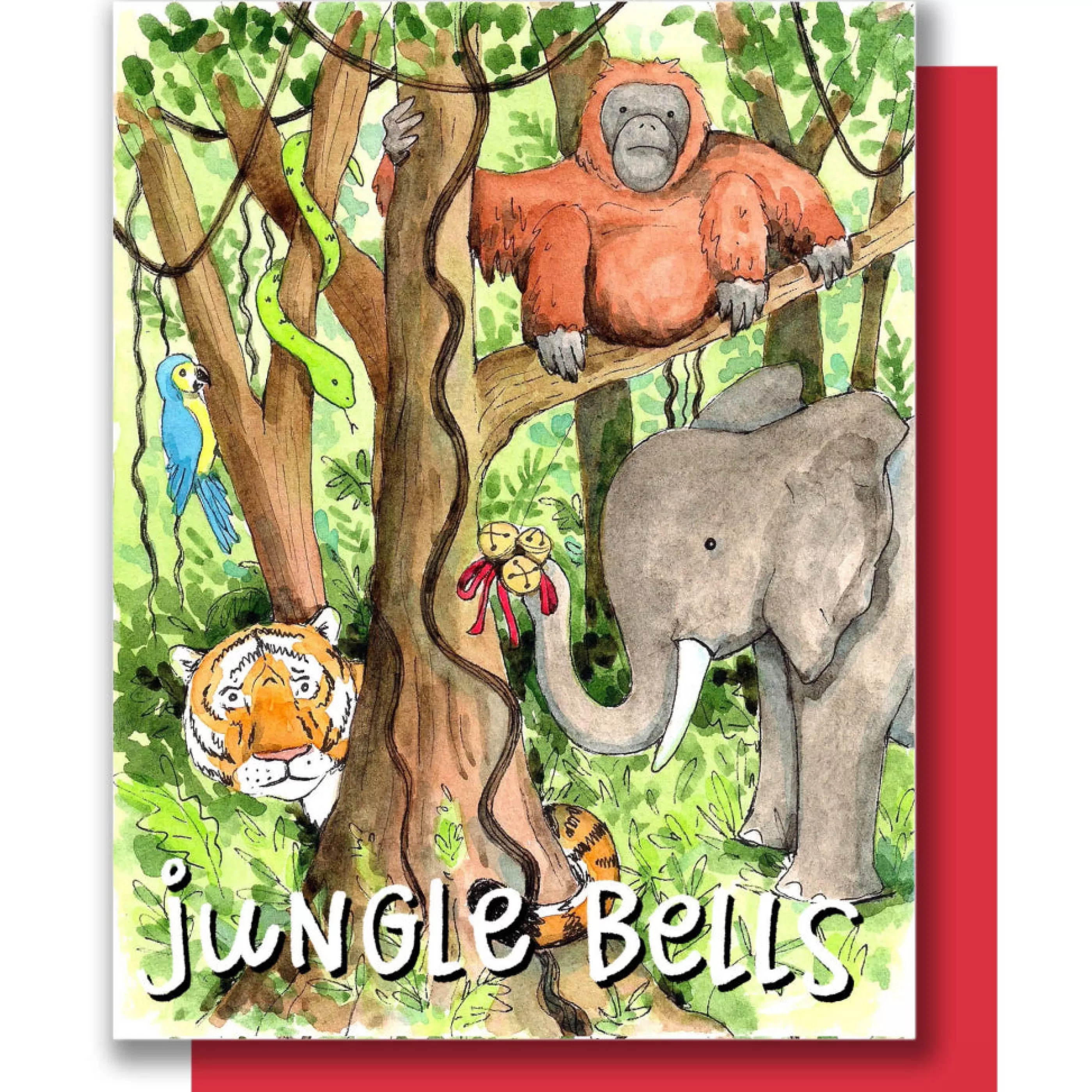 Paper Wilderness Jungle Bells Holiday Card New