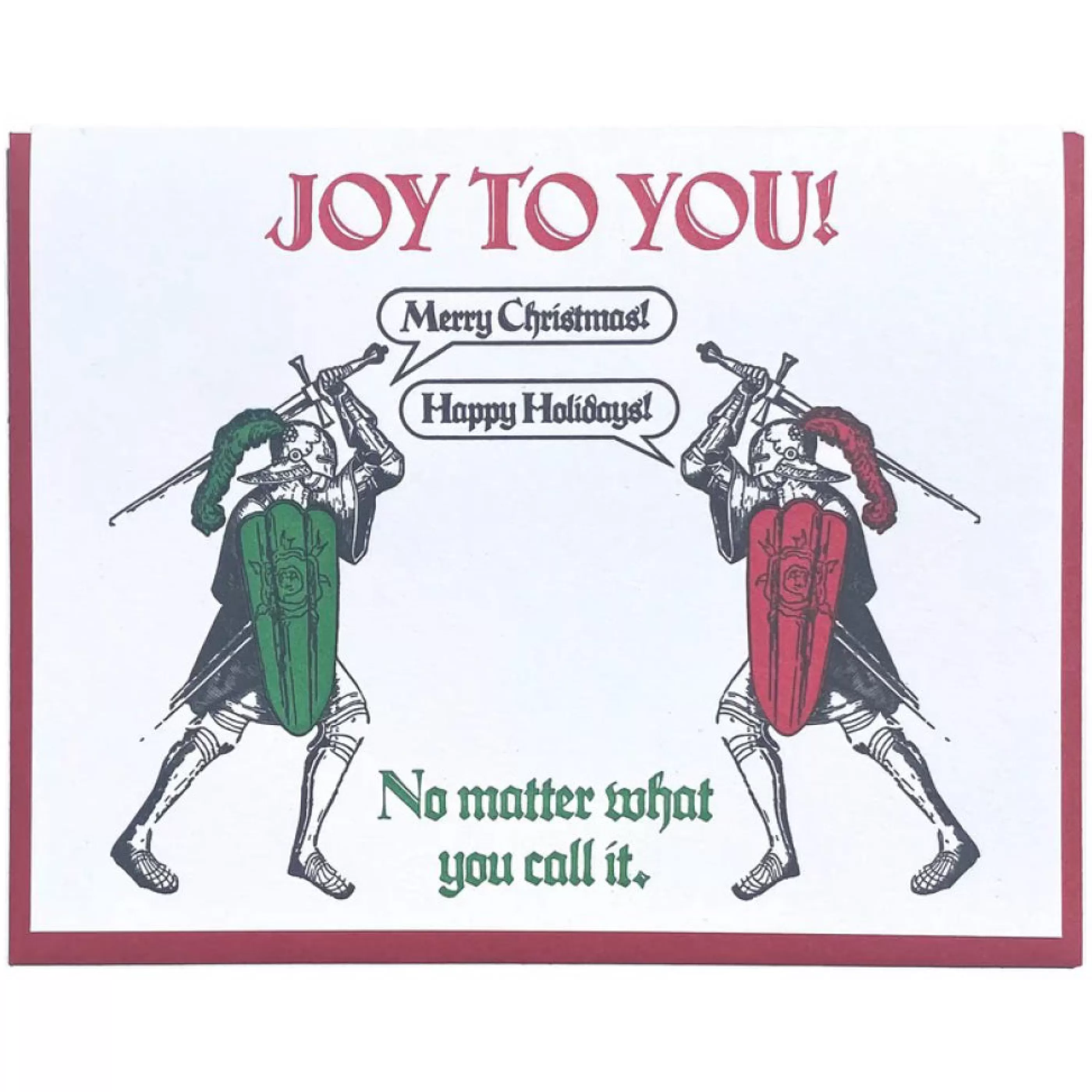 Lady Pilot Letterpress Knights Jousting Holiday Card Store