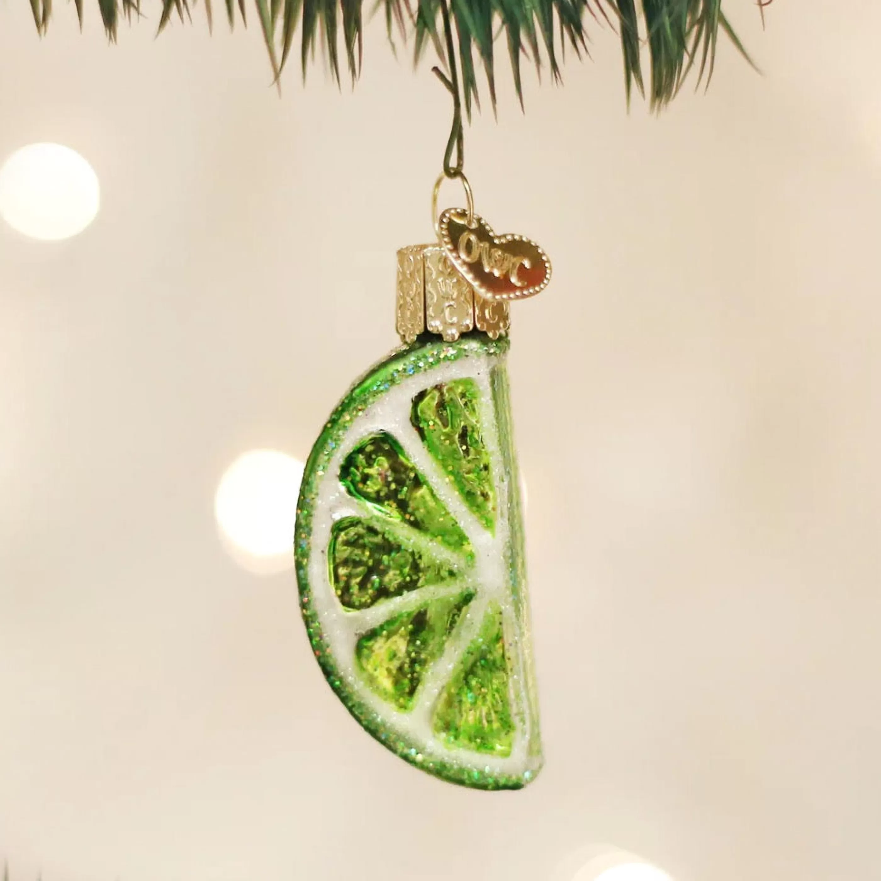 Old World Christmas Lime Slice Ornament New