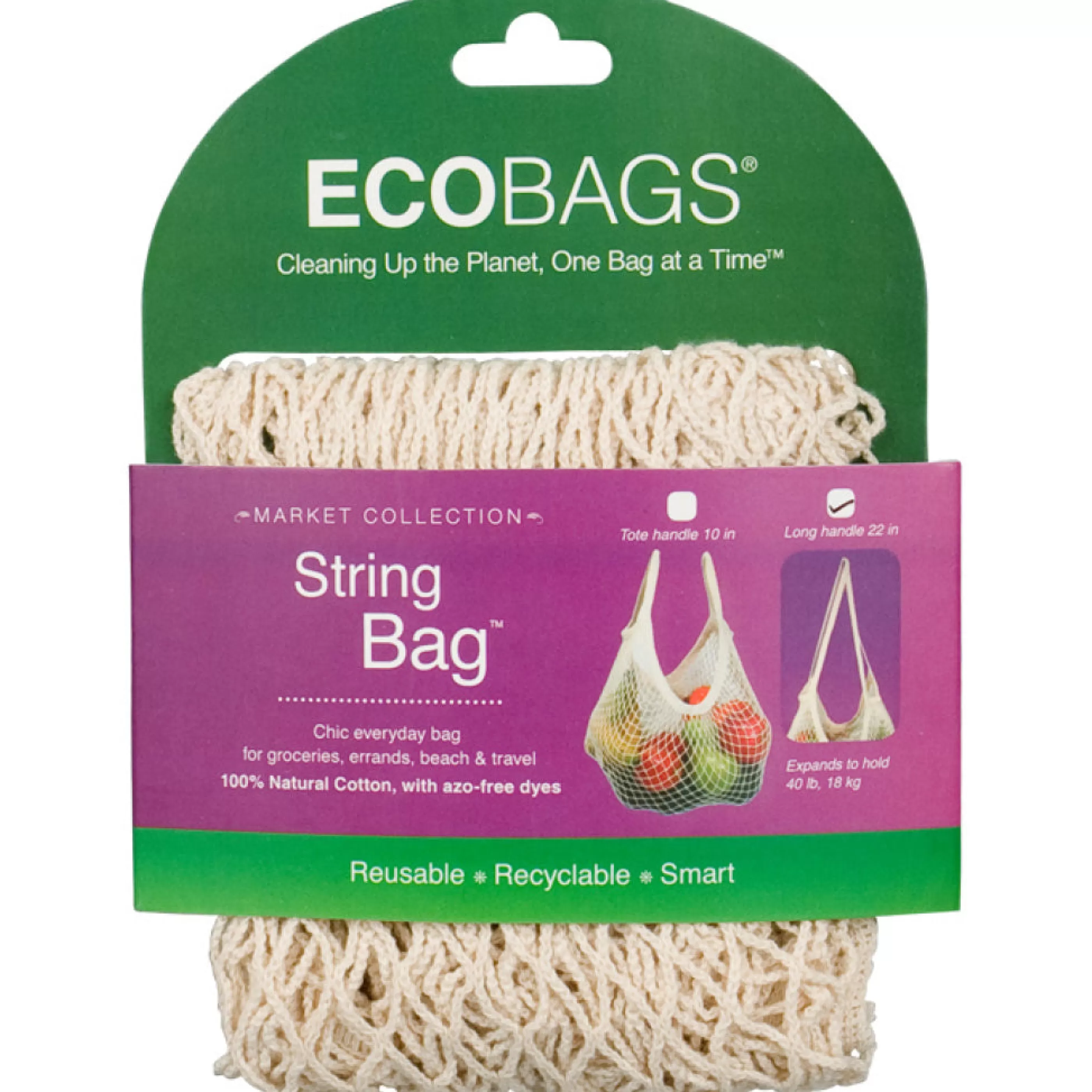 Eco-Bags Bags>Long Handle String Bag Natural