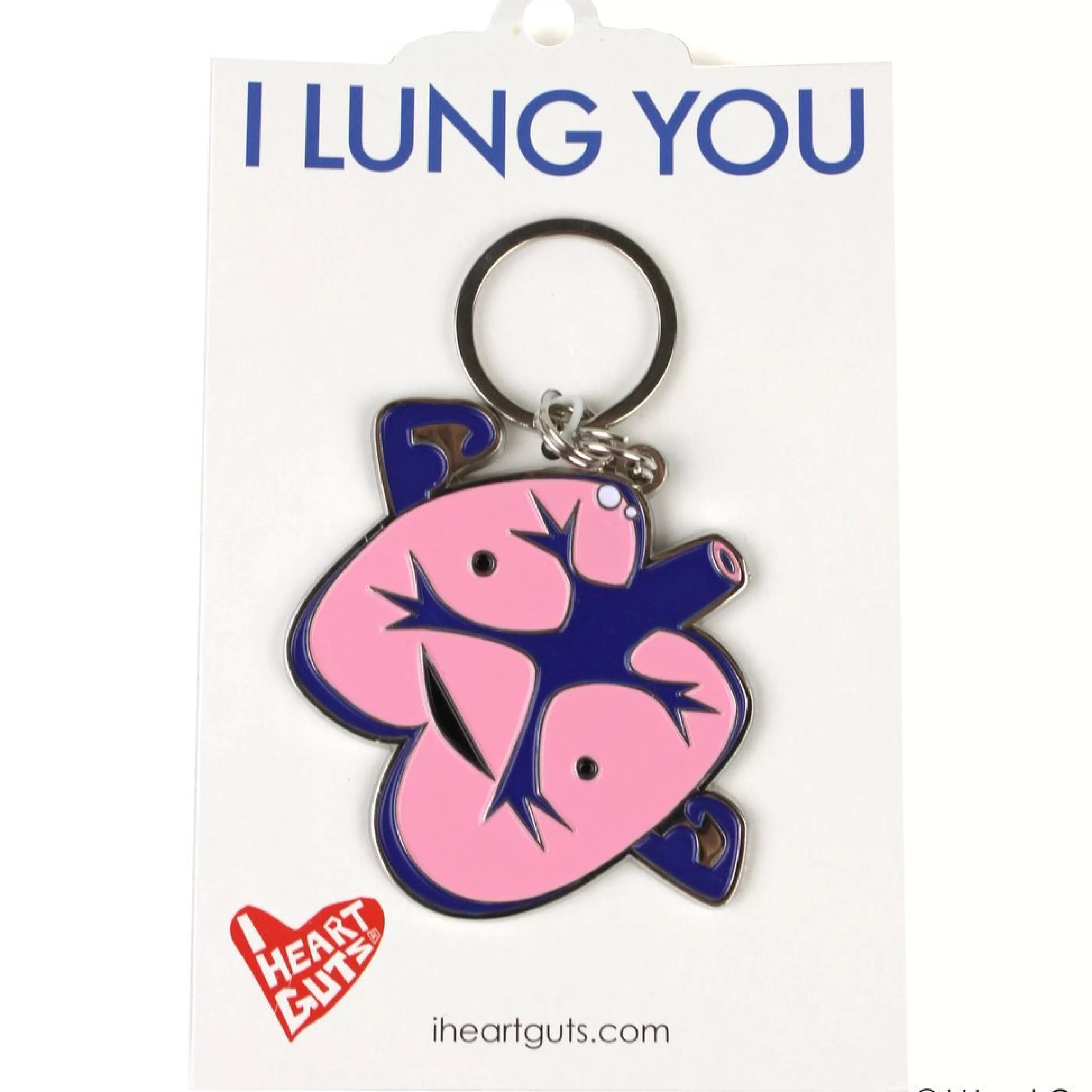 I Heart Guts Pins, Patches & Keychains>Lung Key Chain