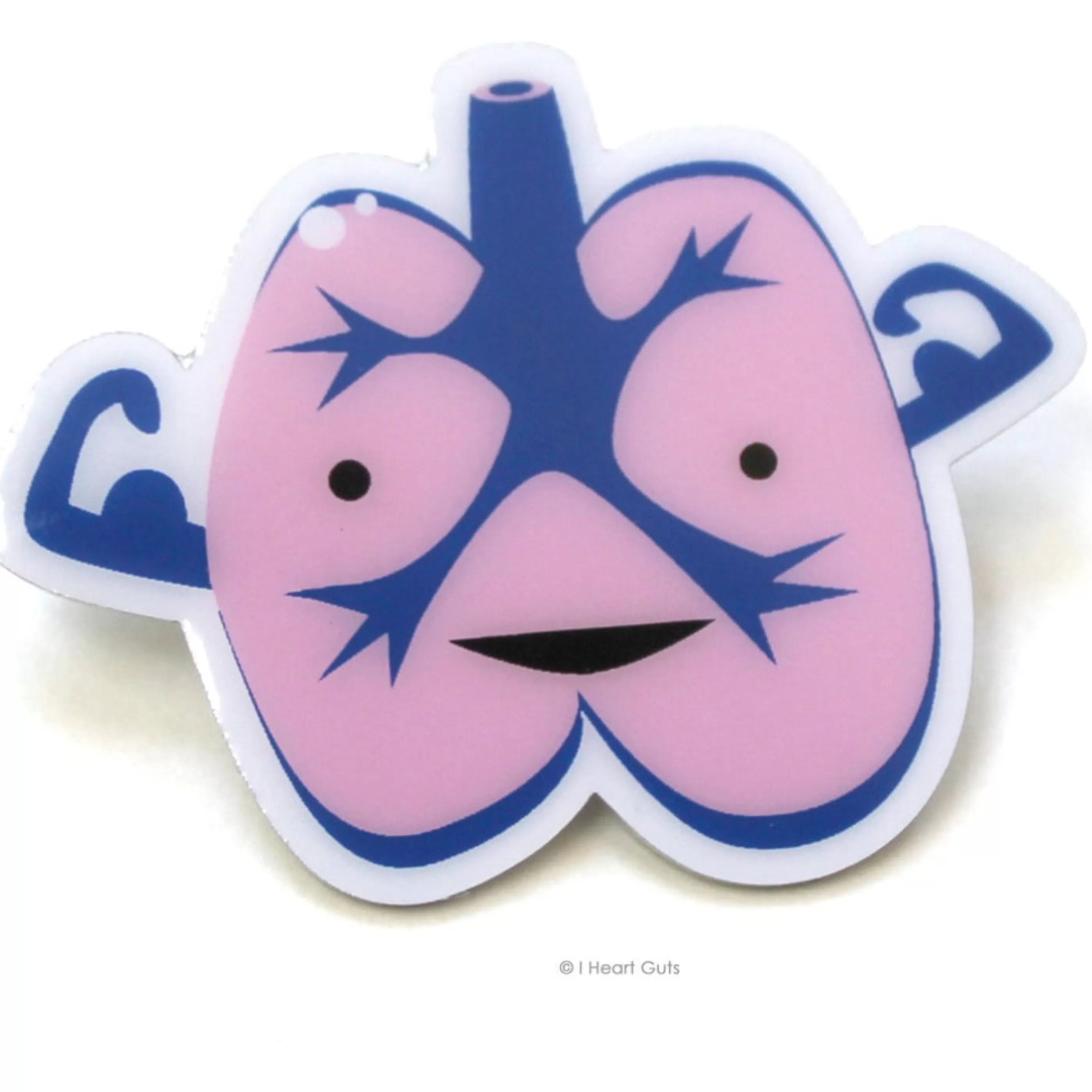 I Heart Guts Pins, Patches & Keychains>Lung Lapel Pin