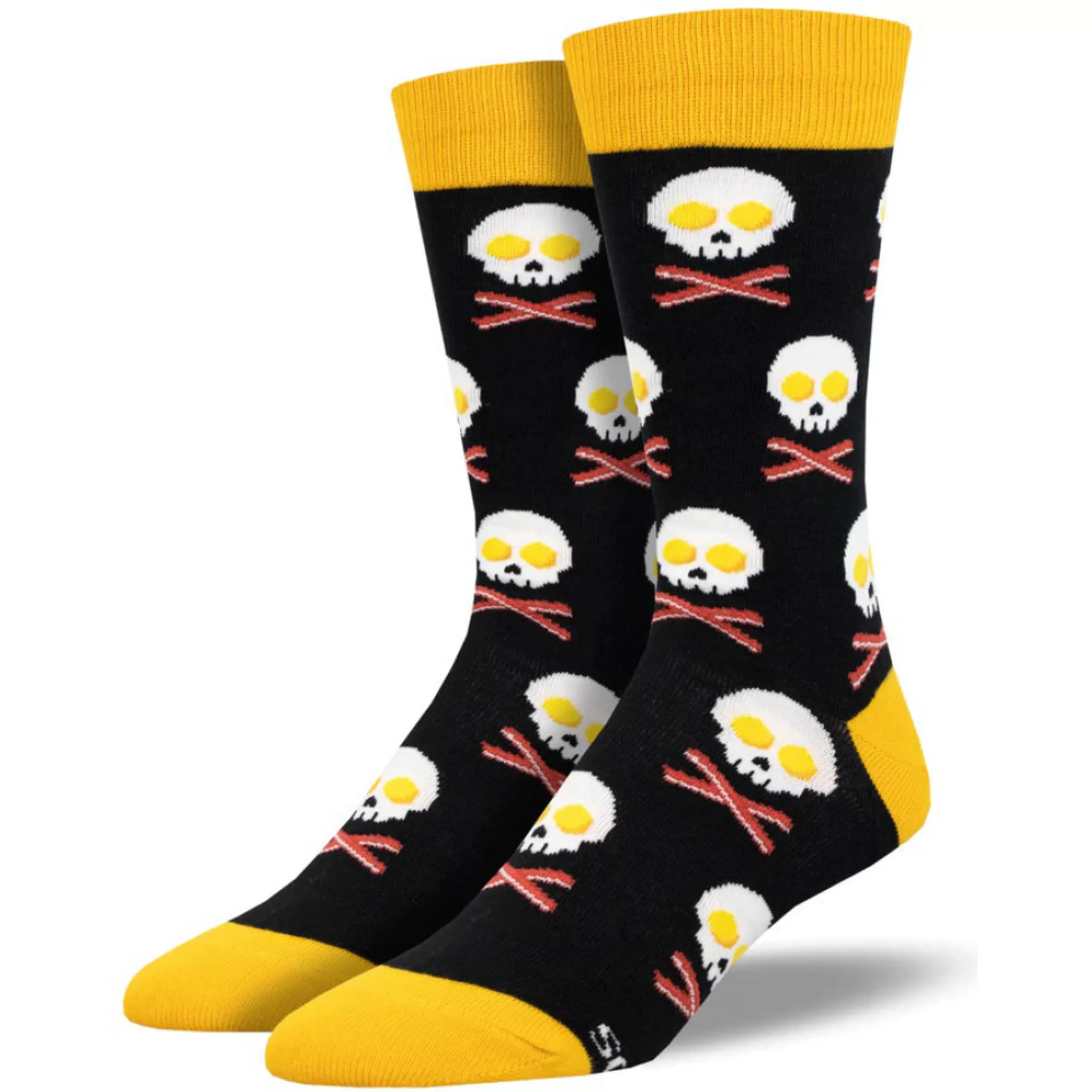 SockSmith Men's Socks>Men's Bacon X Eggs Socks Black