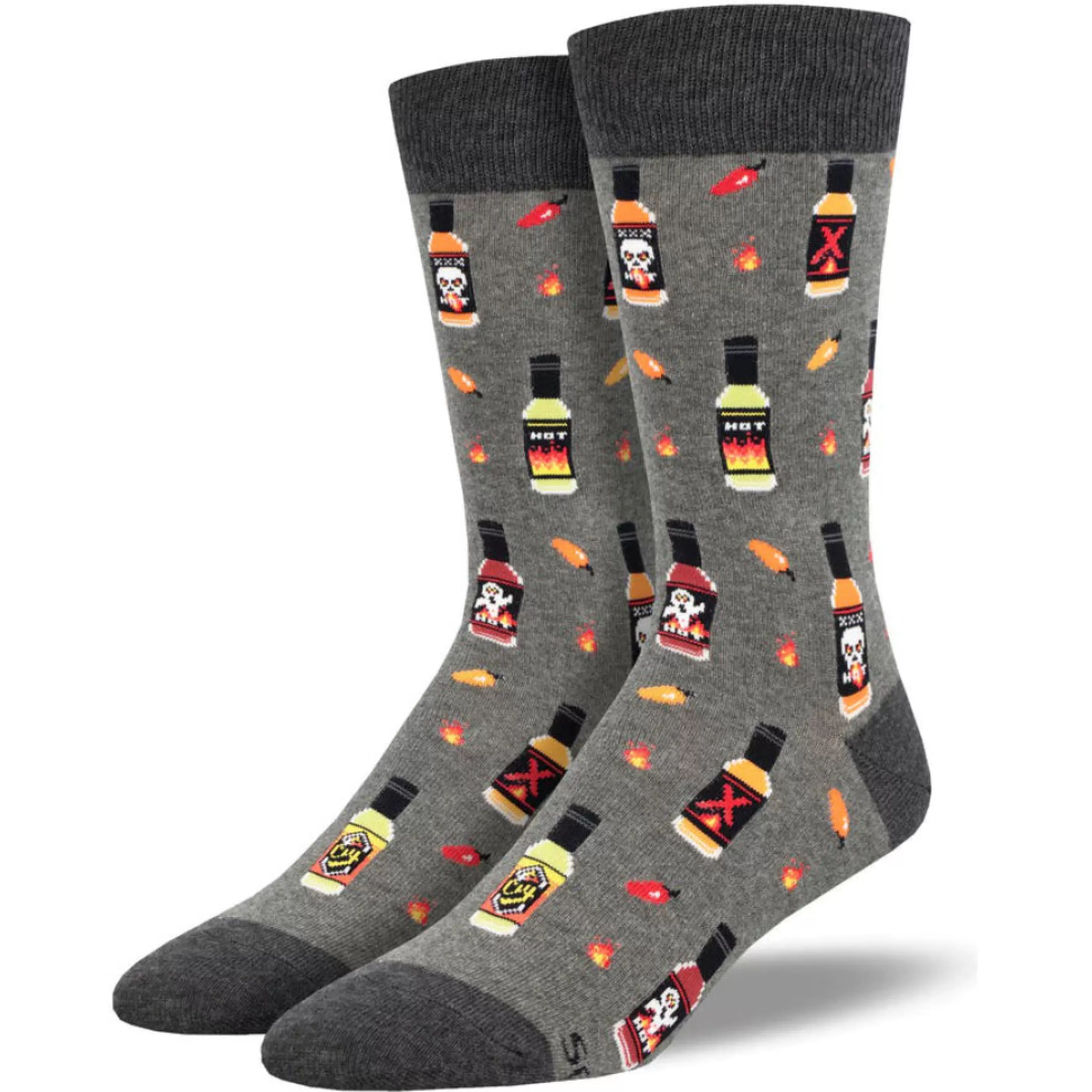 SockSmith Men's Socks>Men's Hot In Here Socks Grey Heather