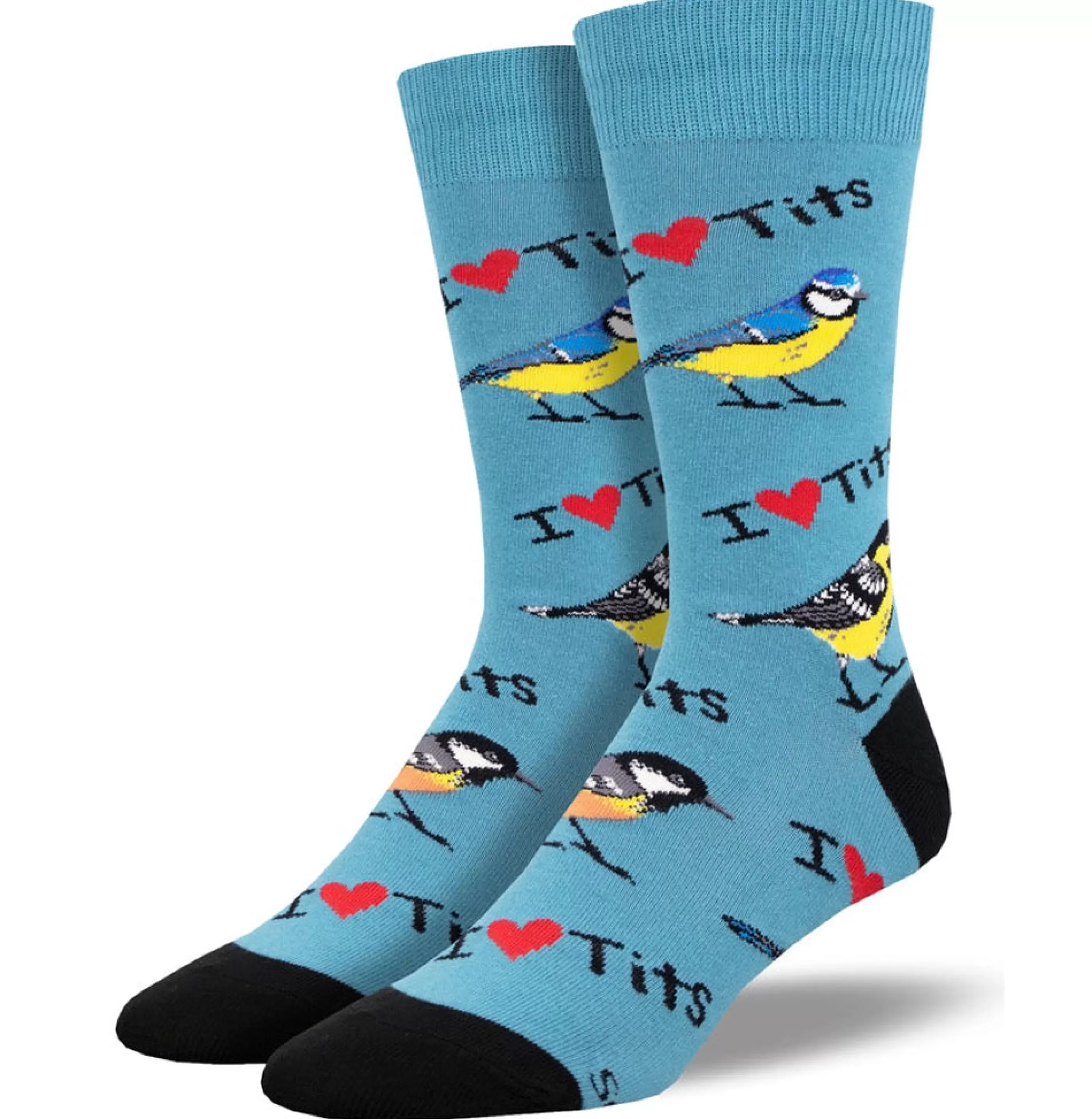 SockSmith Men's Socks>Men's I Heart Tits Socks Blue