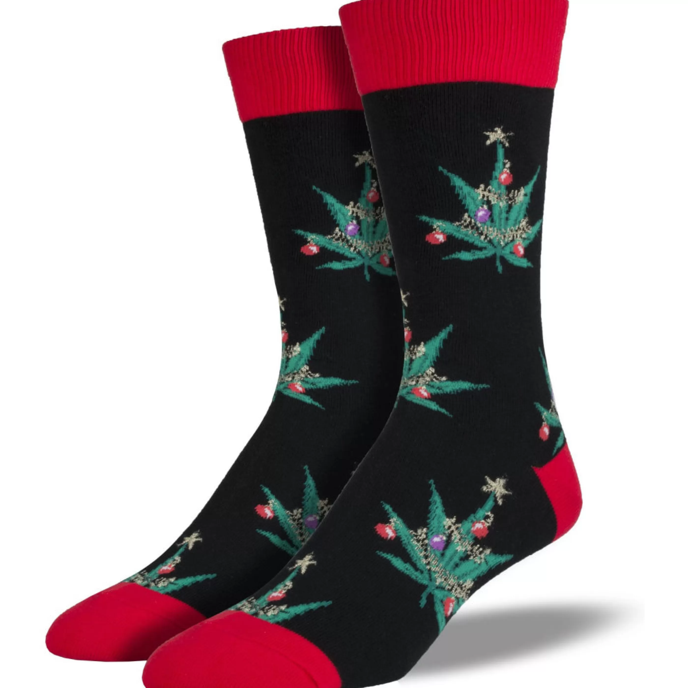 SockSmith Men's Socks>Men's Pot Lovers Xmas Socks Black