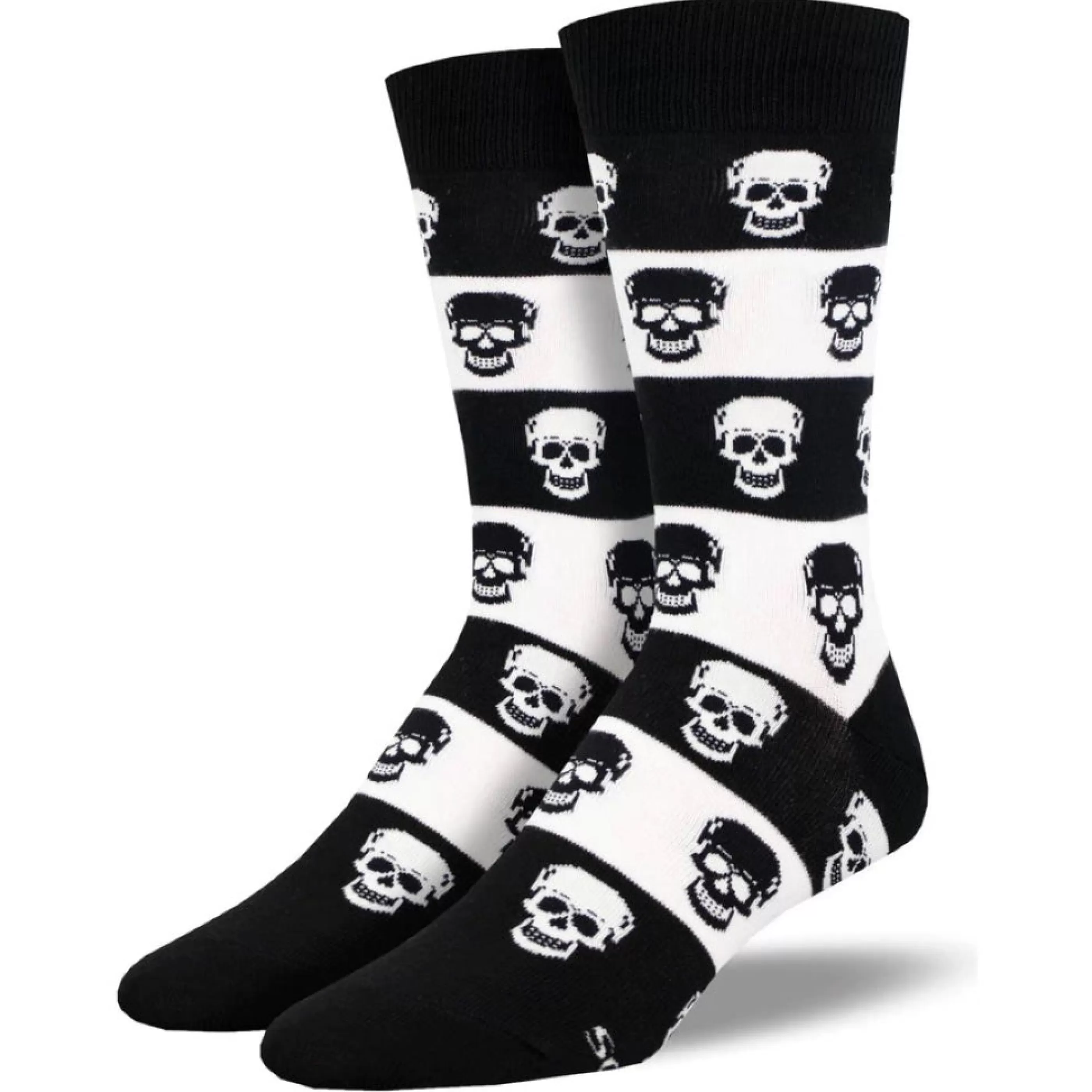 SockSmith Men's Socks>Men's Skull Socks Black And White