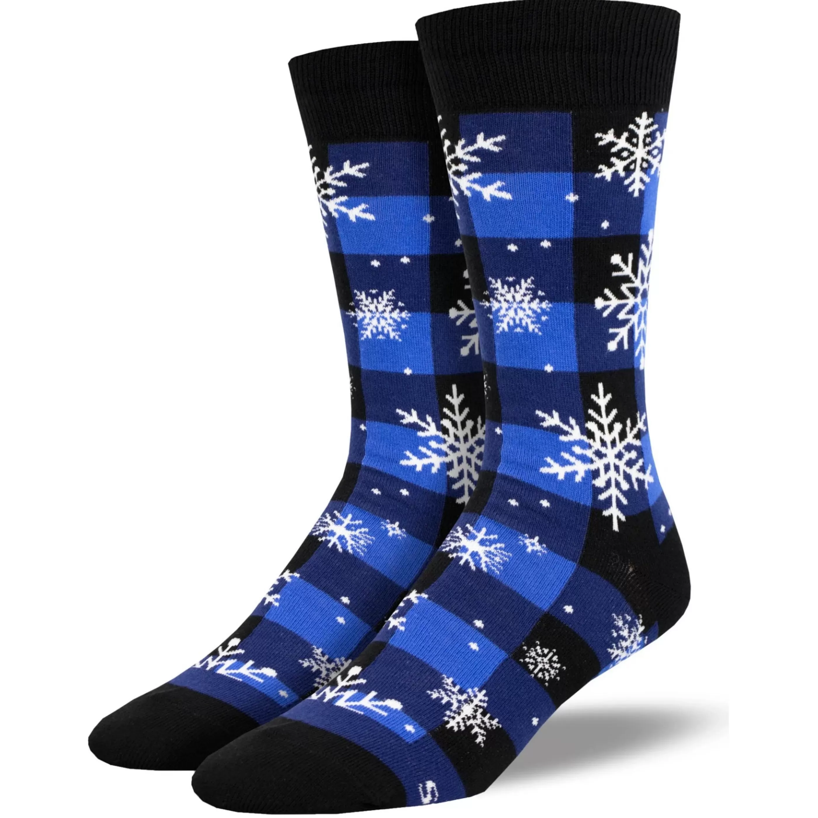 SockSmith Men's Socks>Men's Snowflake Plaidern Socks Blue