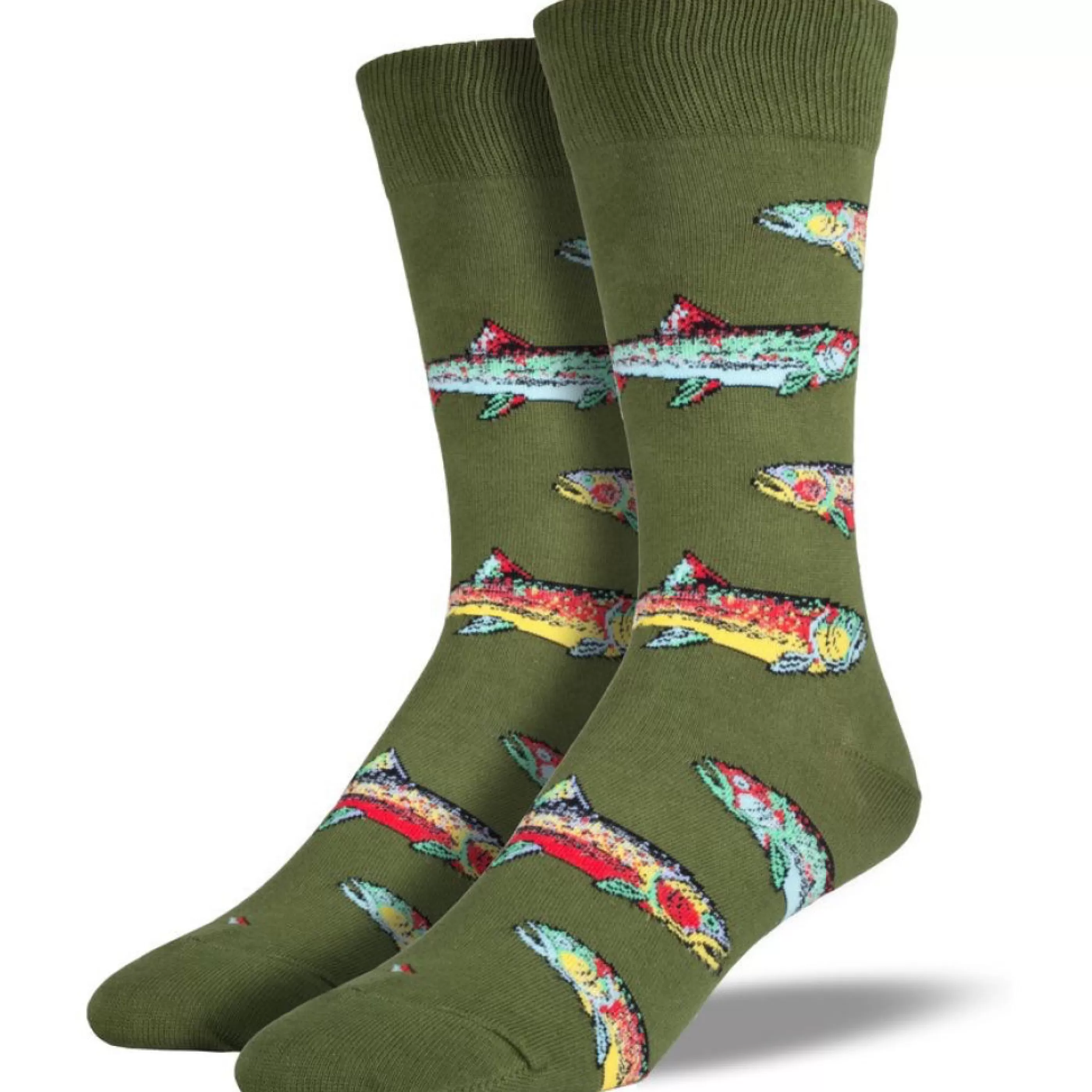 SockSmith Men's Socks>Men's Trout Socks Parrot Green