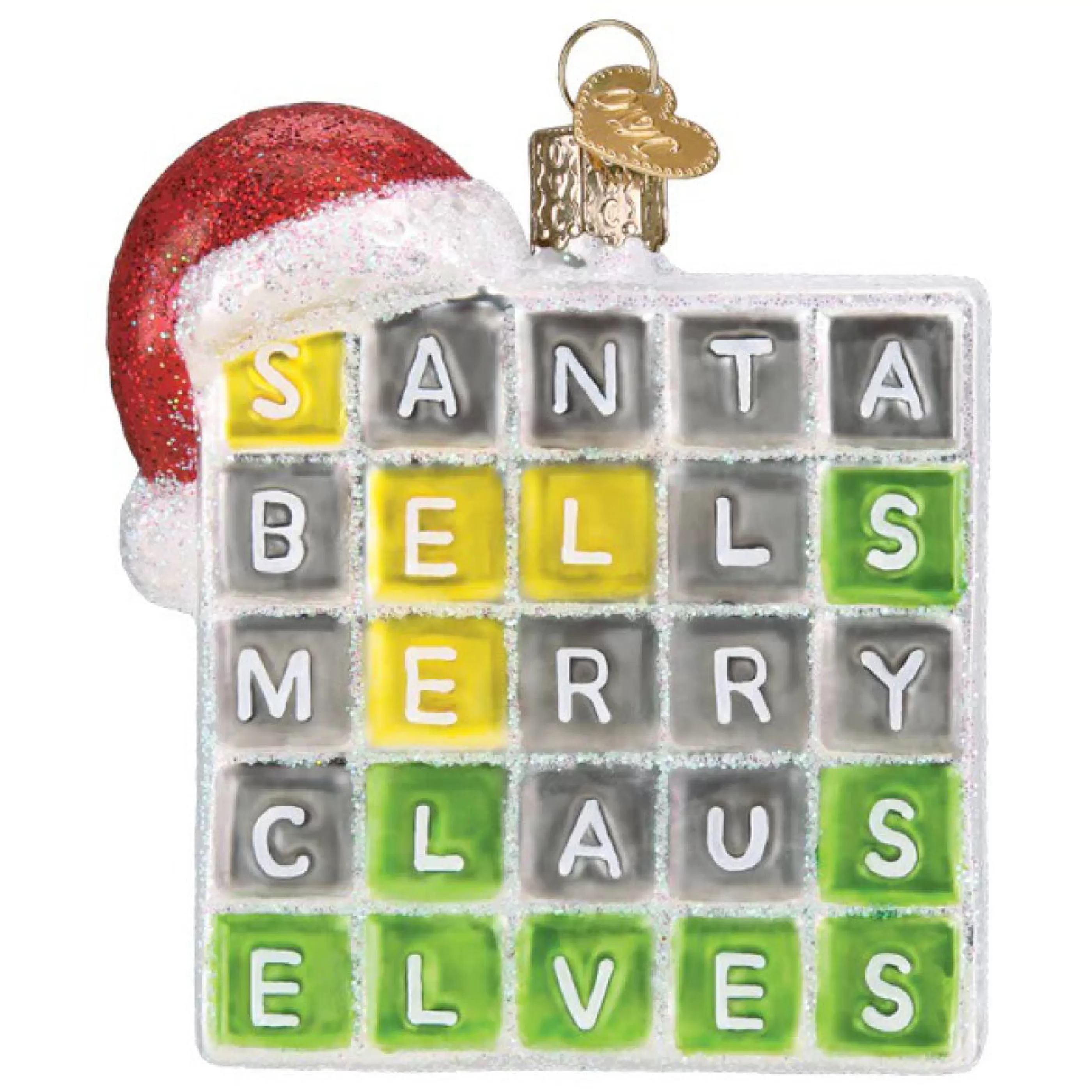 Old World Christmas Merry Wordle Puzzle Ornament Cheap