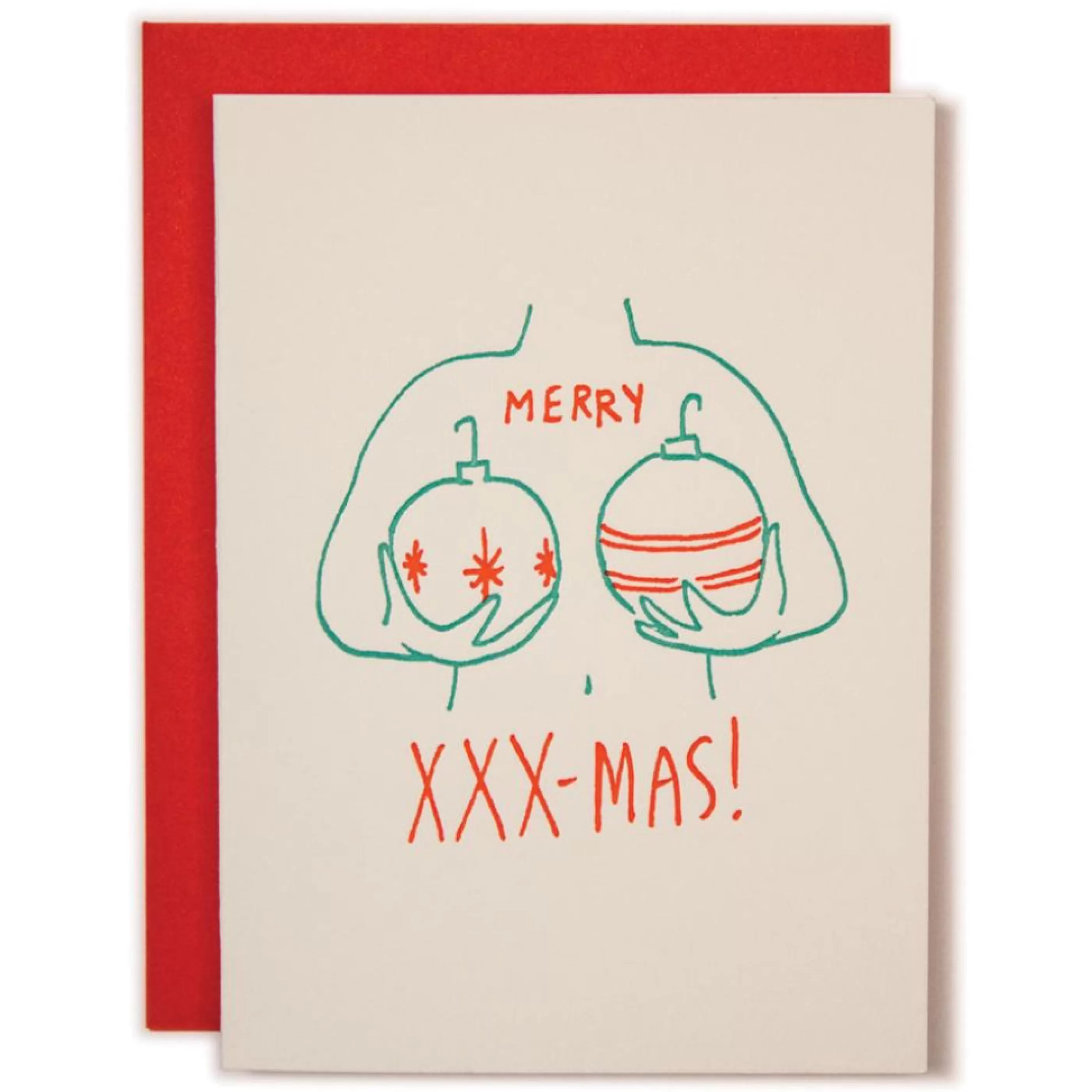 Ladyfingers Letterpress Merry Xxx-Mas Holiday Card Hot