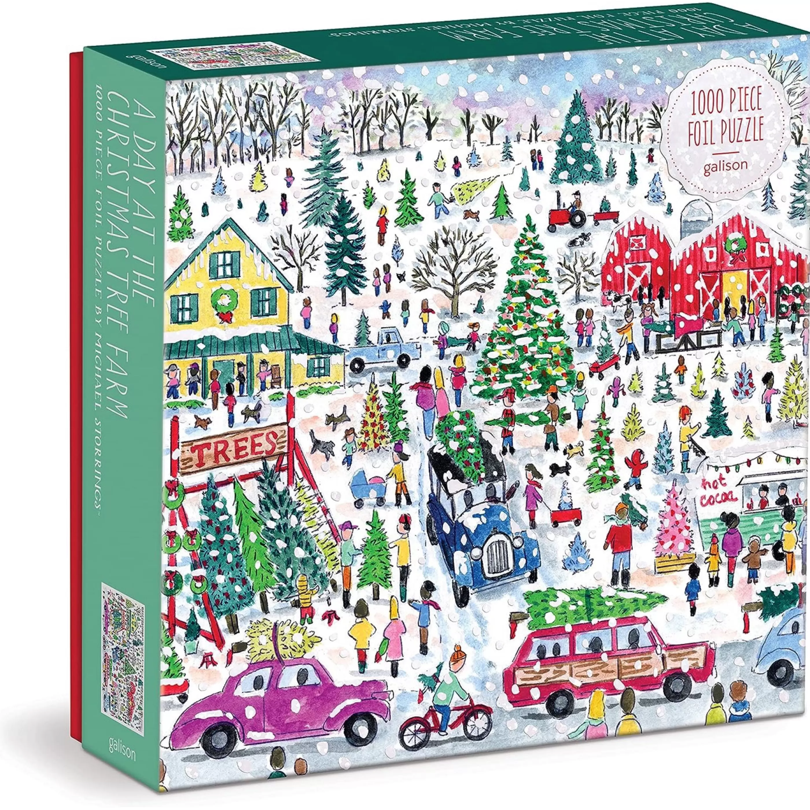 Galison Michael Storrings Christmas Tree Farm 1000 Piece Foil Puzzle Cheap