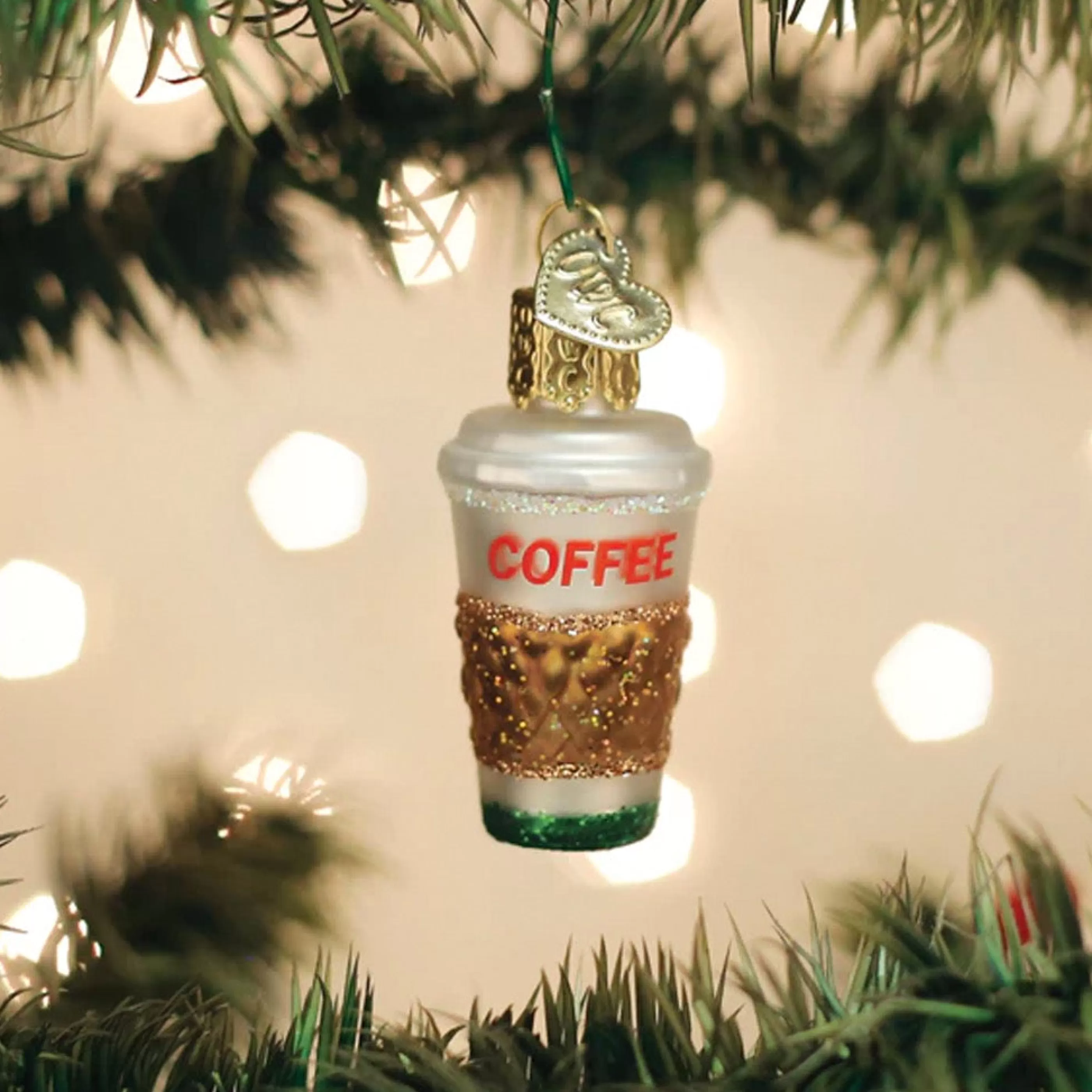 Old World Christmas Mini Coffee To Go Ornament Hot