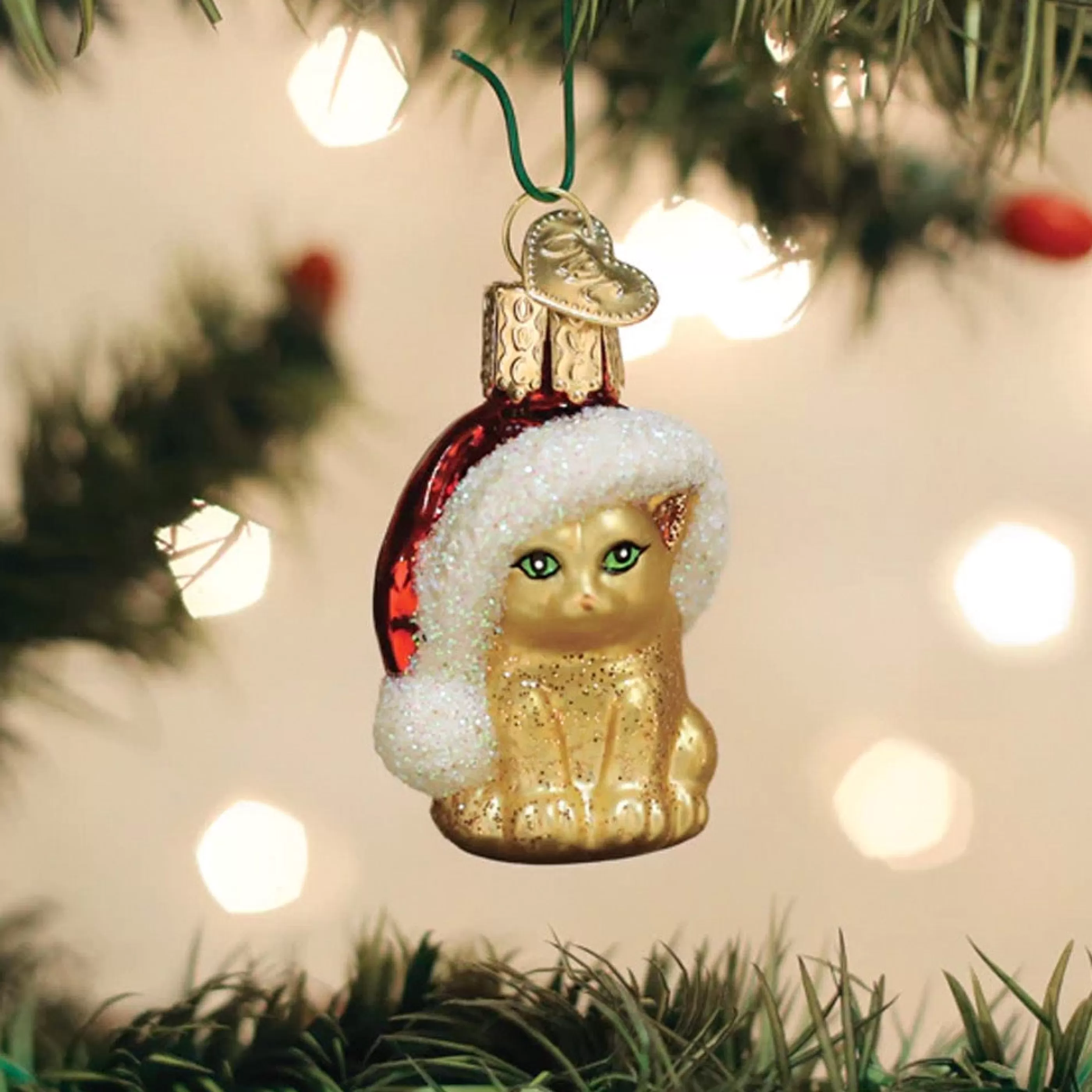 Old World Christmas Mini Santa's Kitten Ornament Cheap