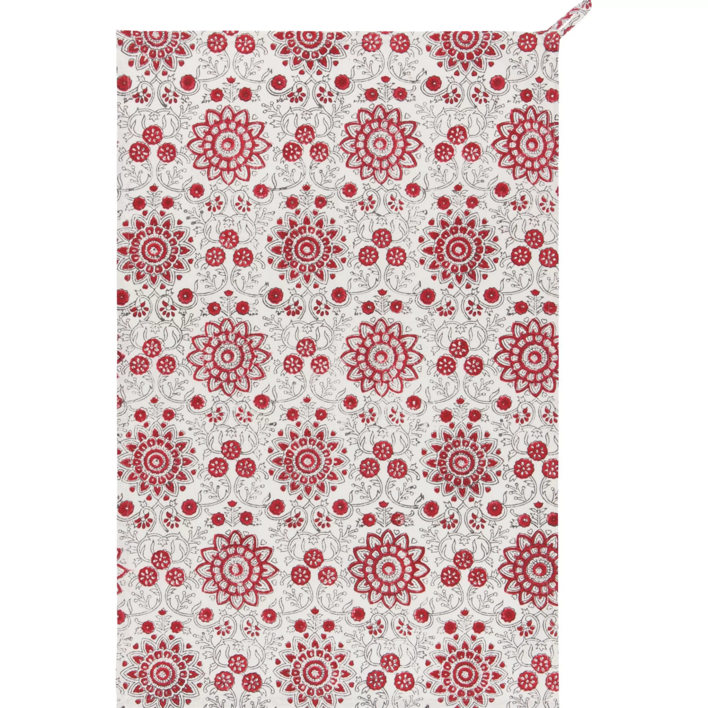 Danica Kitchen & Dining>Passionflower Block Print Tea Towel