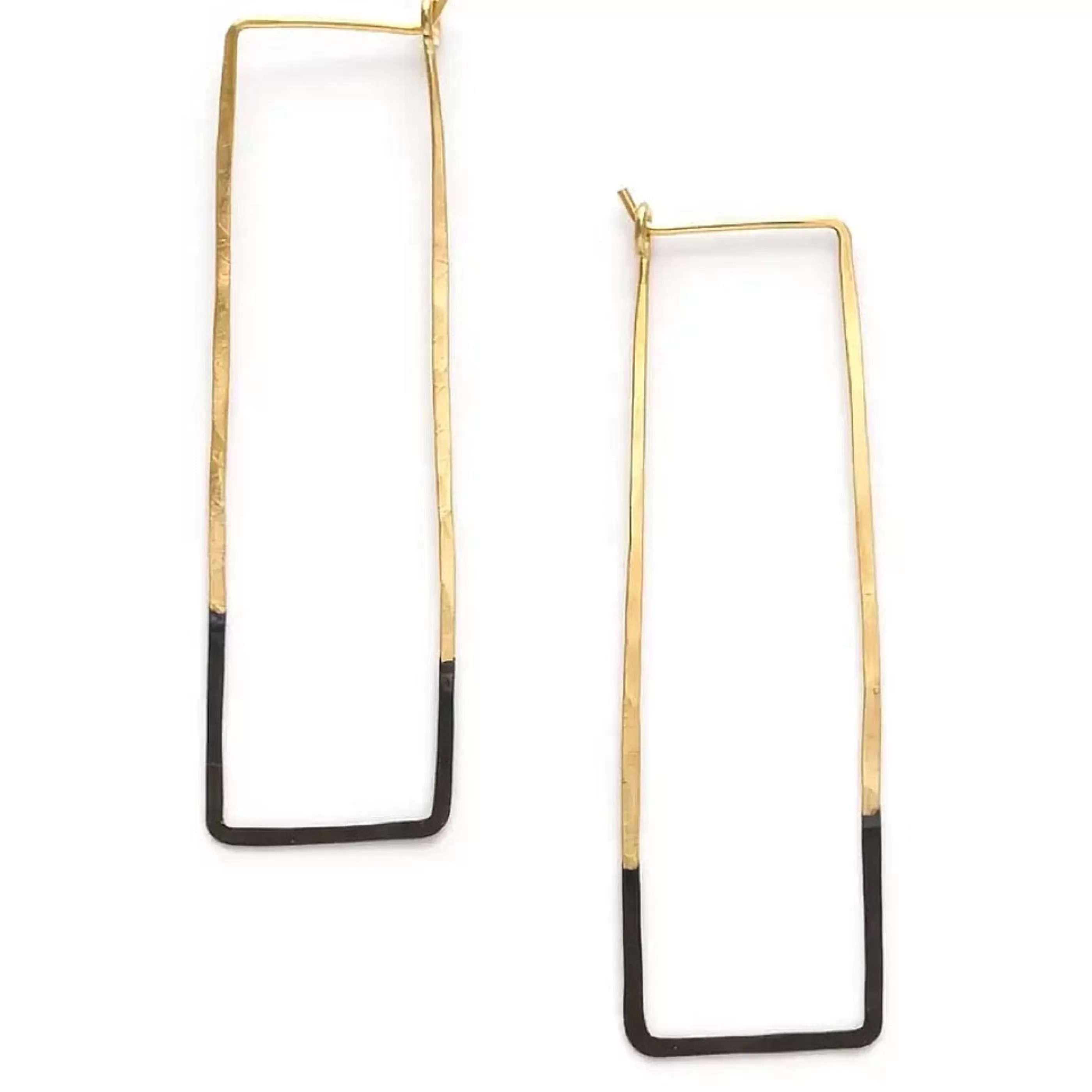 Mind's Eye Design Jewellery>Patina Dipped Rectangle Hoops