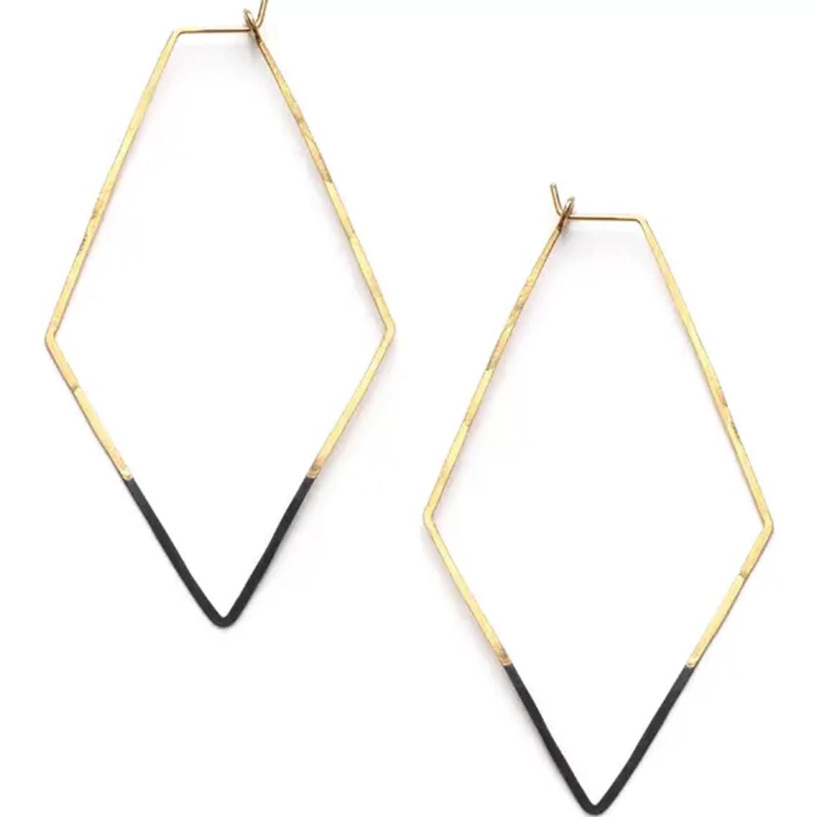 Mind's Eye Design Jewellery>Patina Dipped Rhombus Hoops