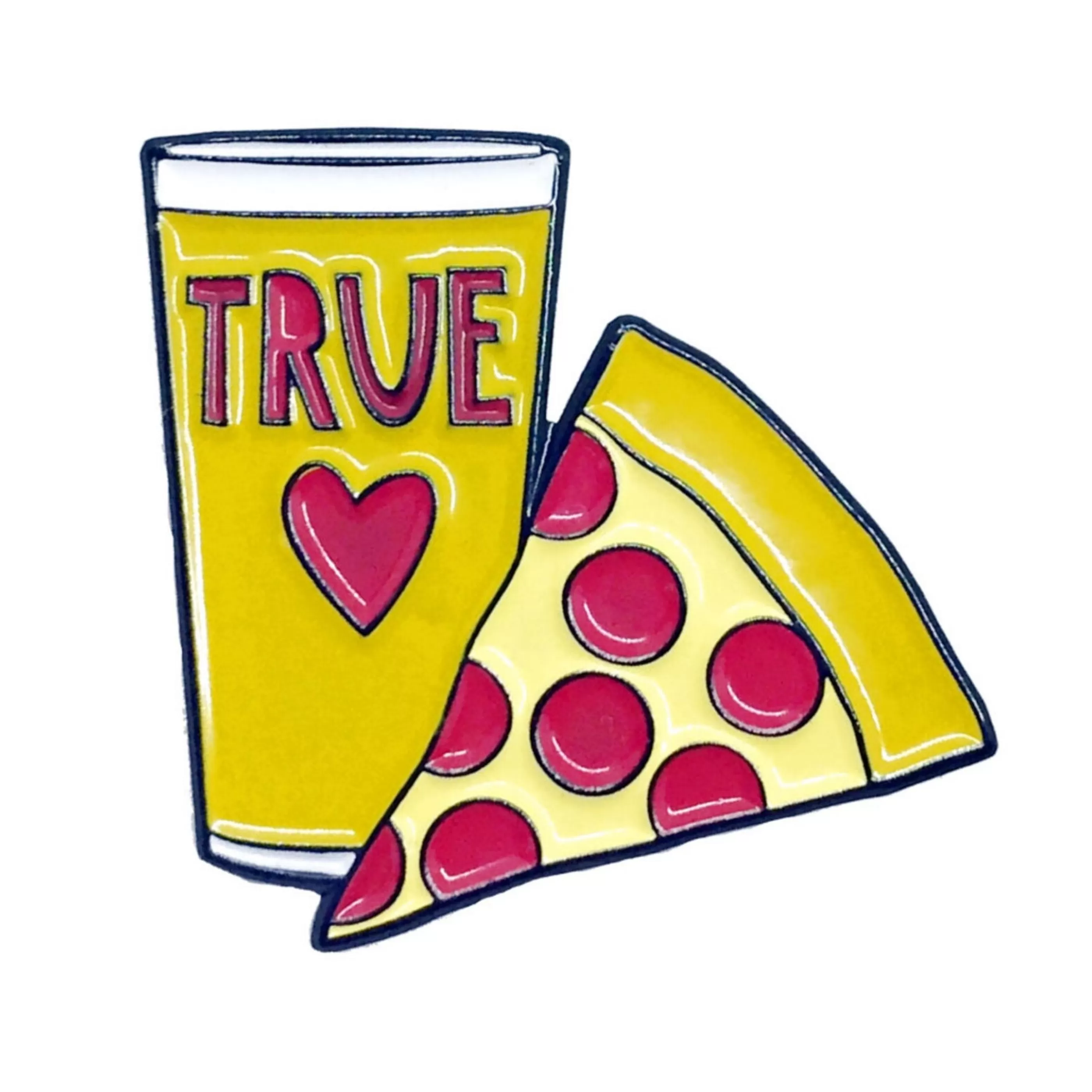 Near Modern Disaster Pins, Patches & Keychains>Pizza & Beer True Love Enamel Pin