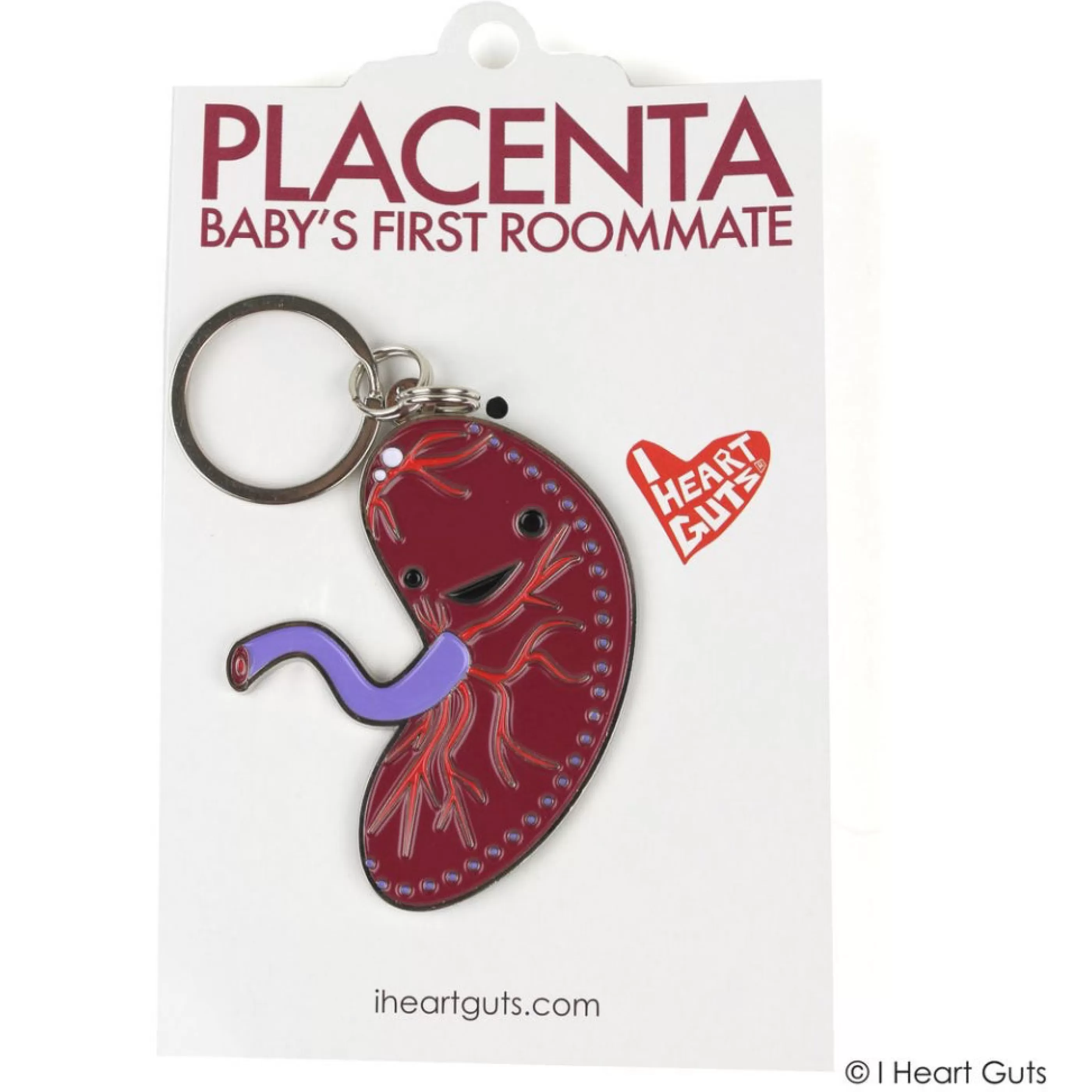 I Heart Guts Pins, Patches & Keychains>Placenta Key Chain