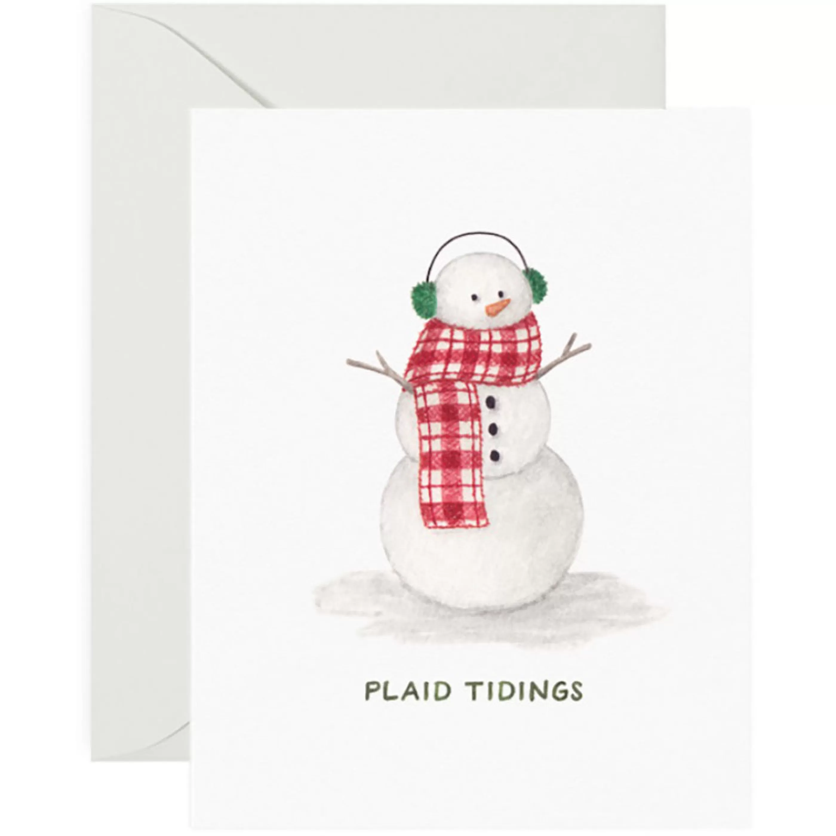 Amy Zhang Creative Plaid Tidings Snowman Holiday Card Cheap