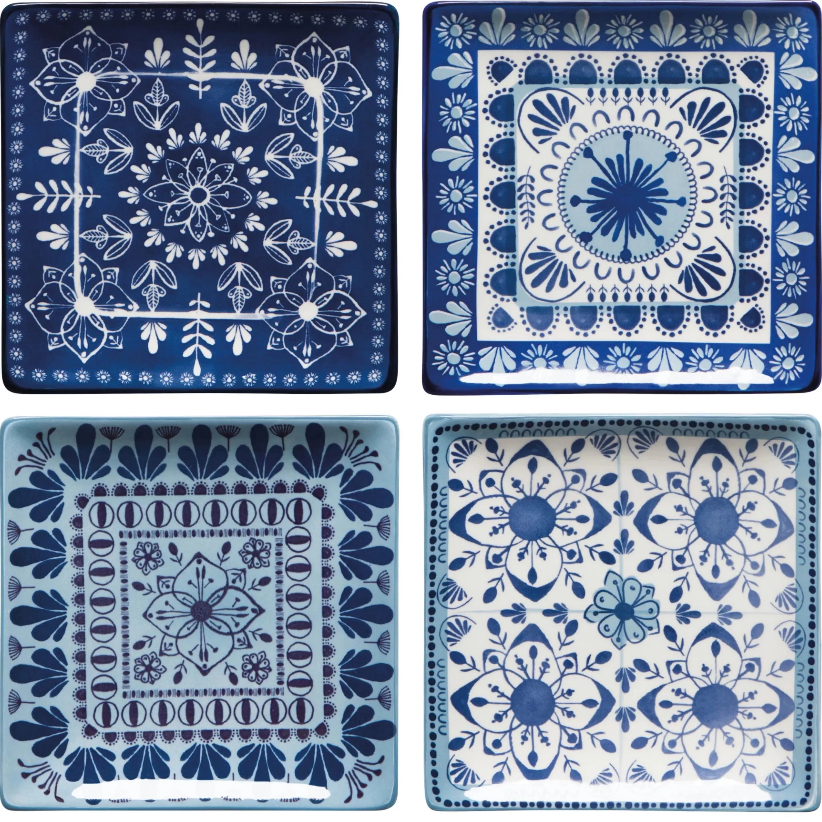 Danica Kitchen & Dining>Porto Stamped Plates Set Of 4