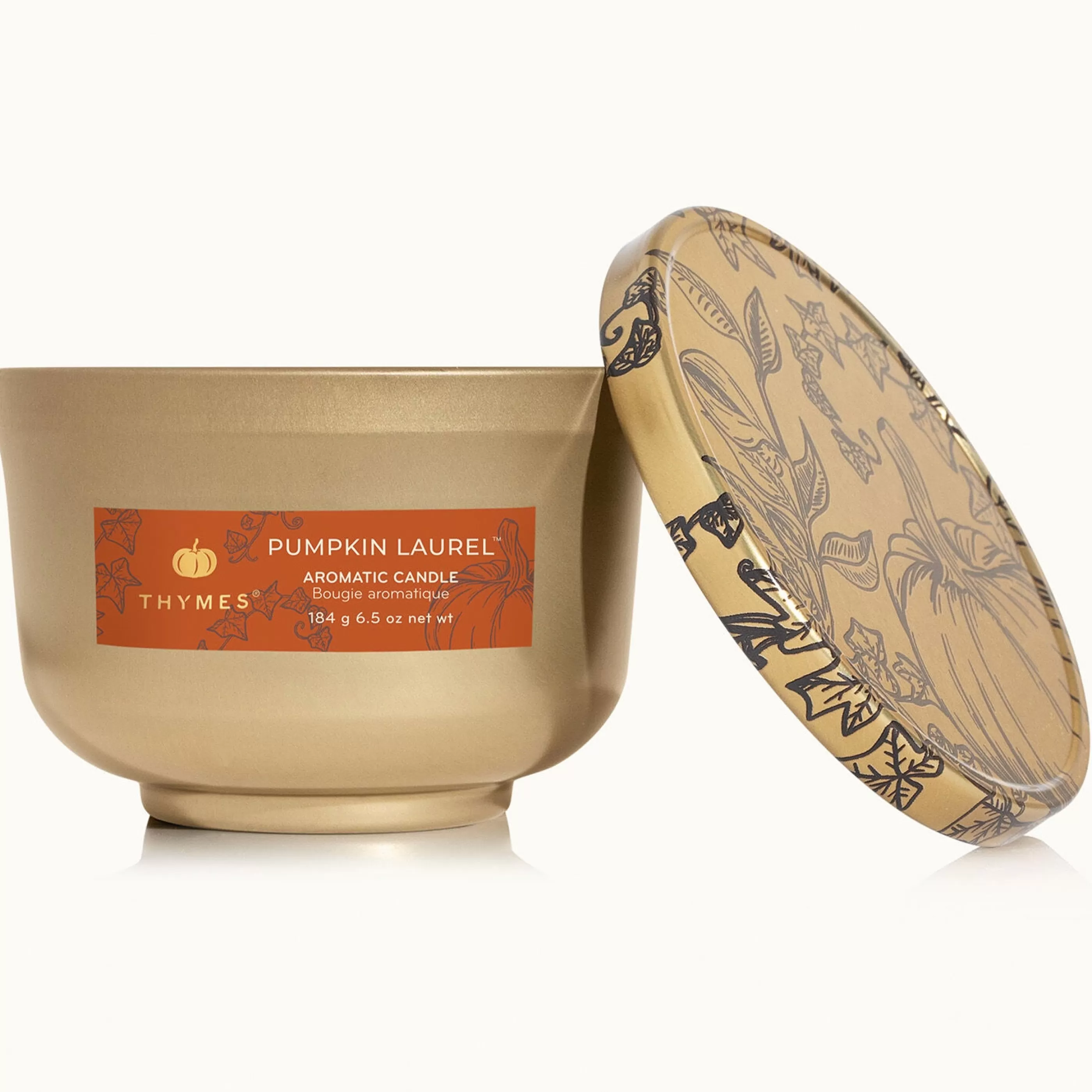 Thymes Candles & Home Fragrances>Pumpkin Laurel Poured Candle Tin