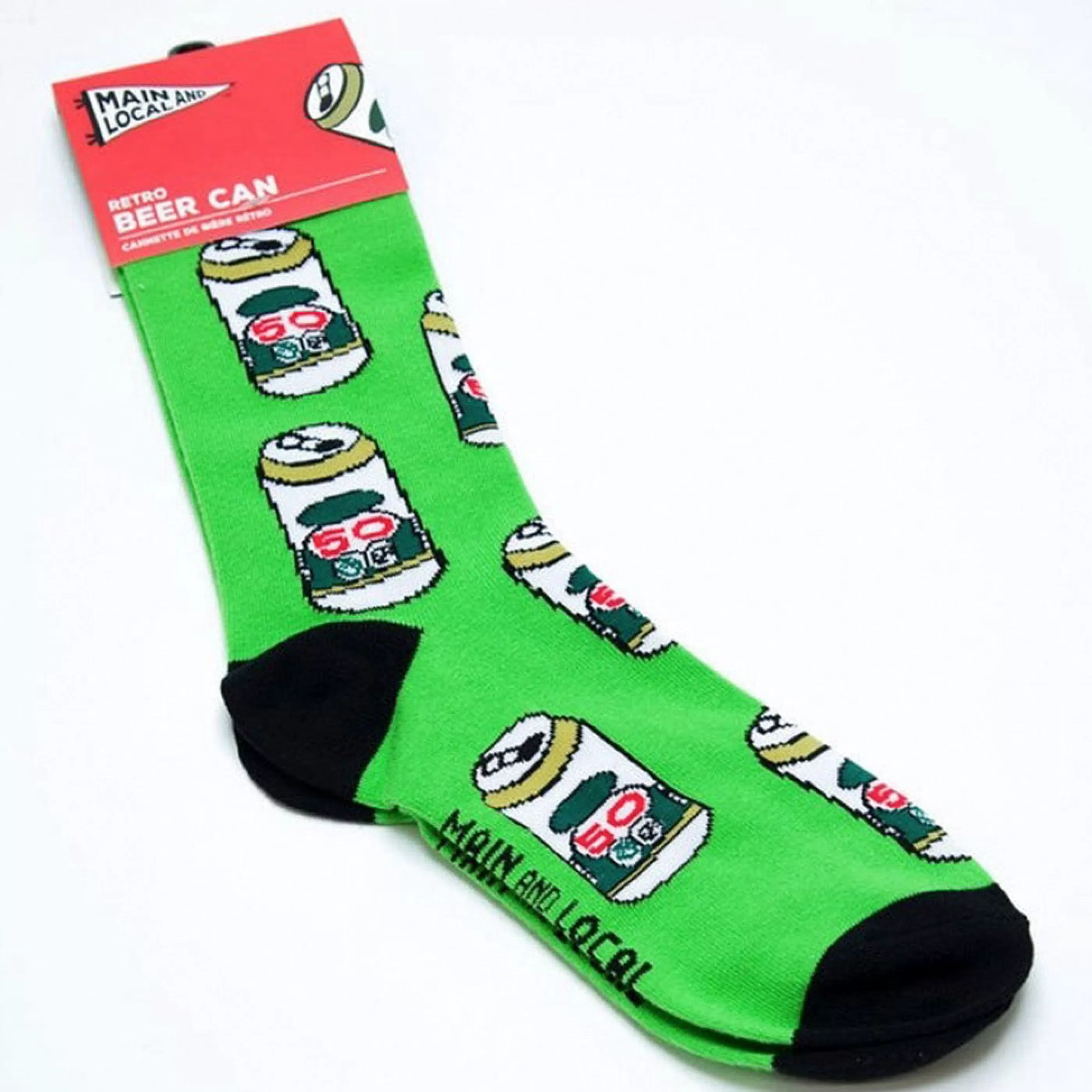 Main and Local Men's Socks>Retro Beer Can Socks