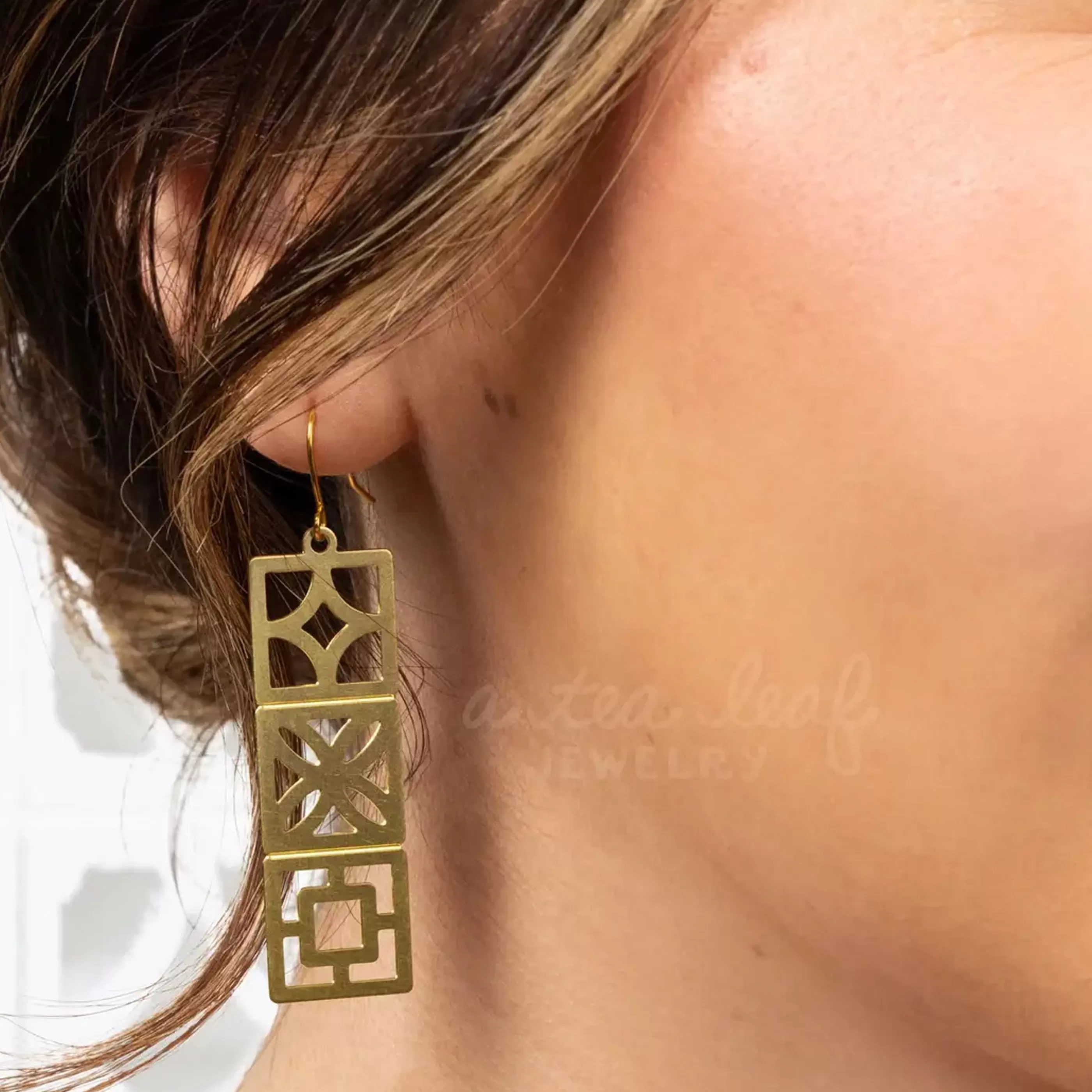 A Tea Leaf Jewelry Jewellery>Retro Breeze Blocks Earrings