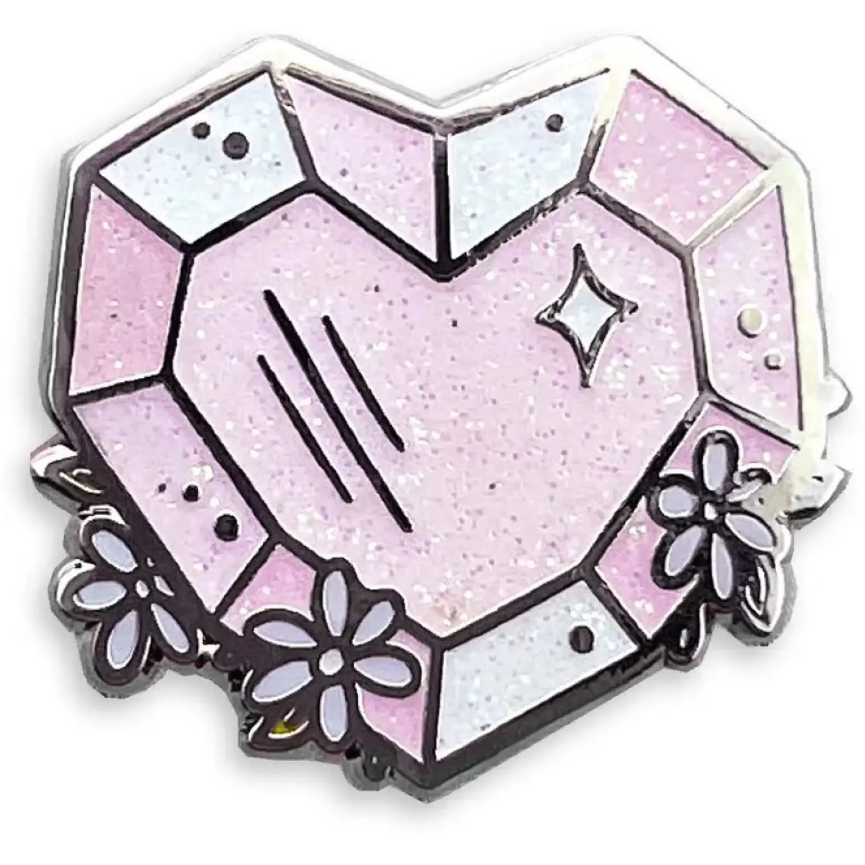 Band of Weirdos Pins, Patches & Keychains>Rose Quartz Crystal Enamel Pin