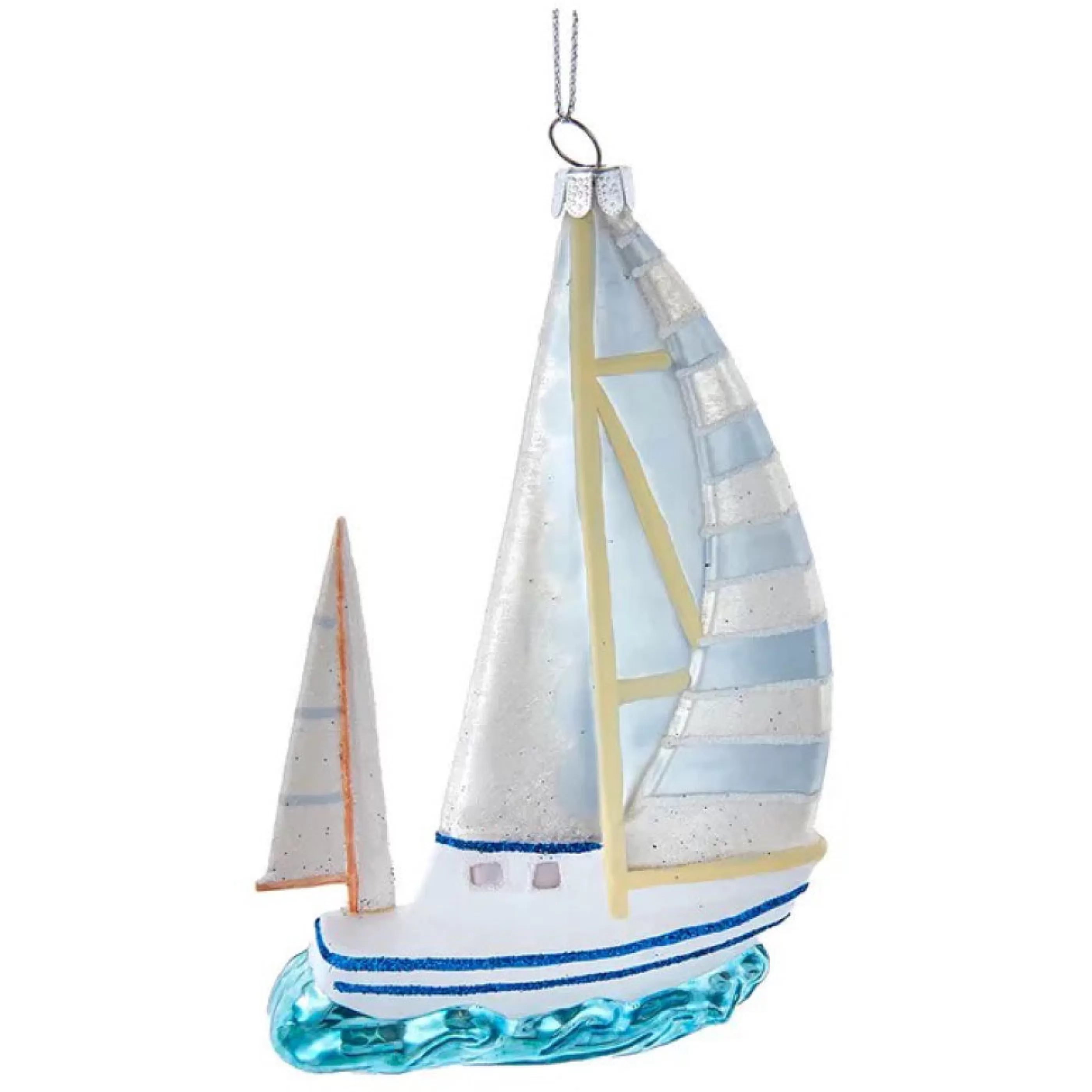 Kurt Adler Sailboat On Water Ornament Best