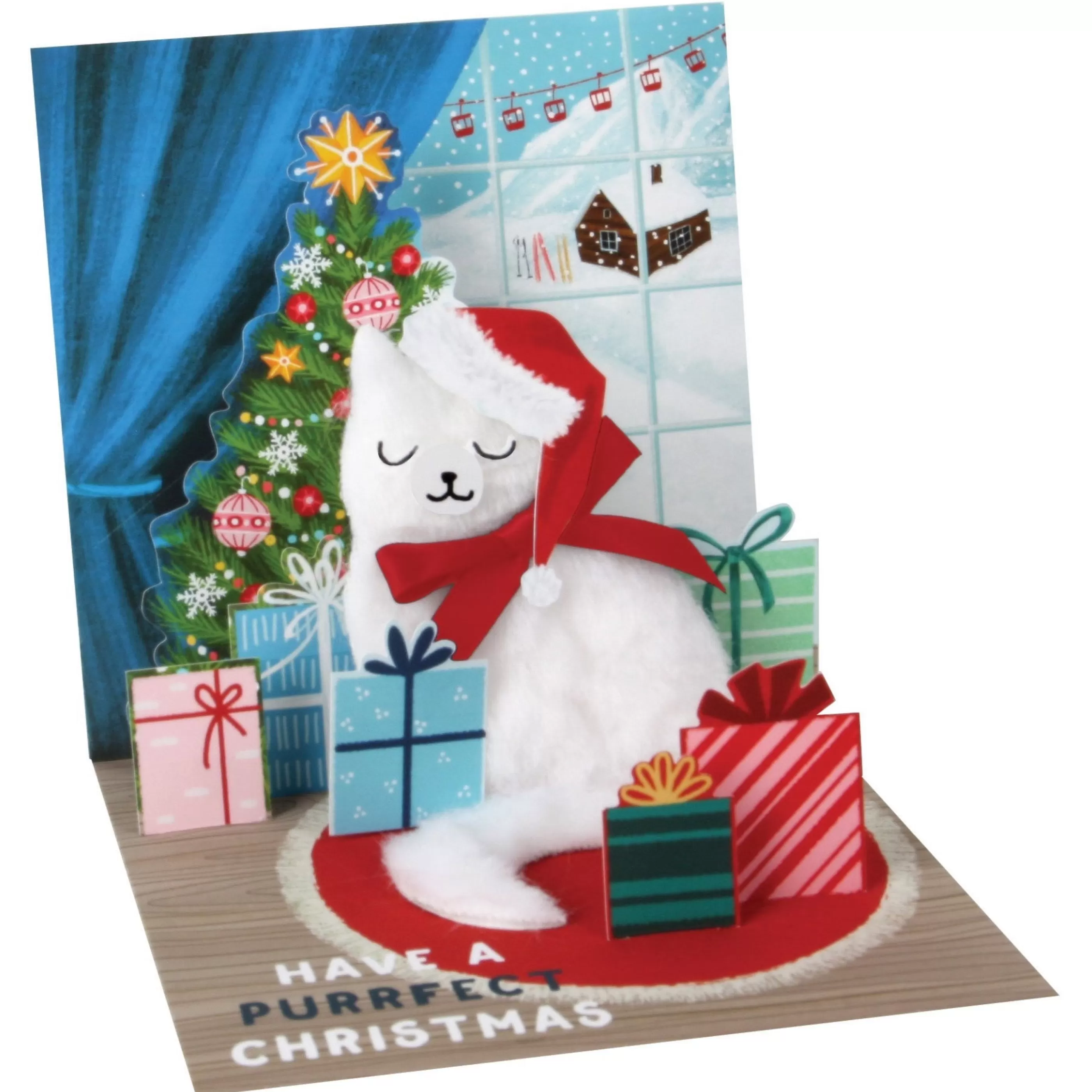 Up With Paper Santa Cat Pop-Up Christmas Card Discount