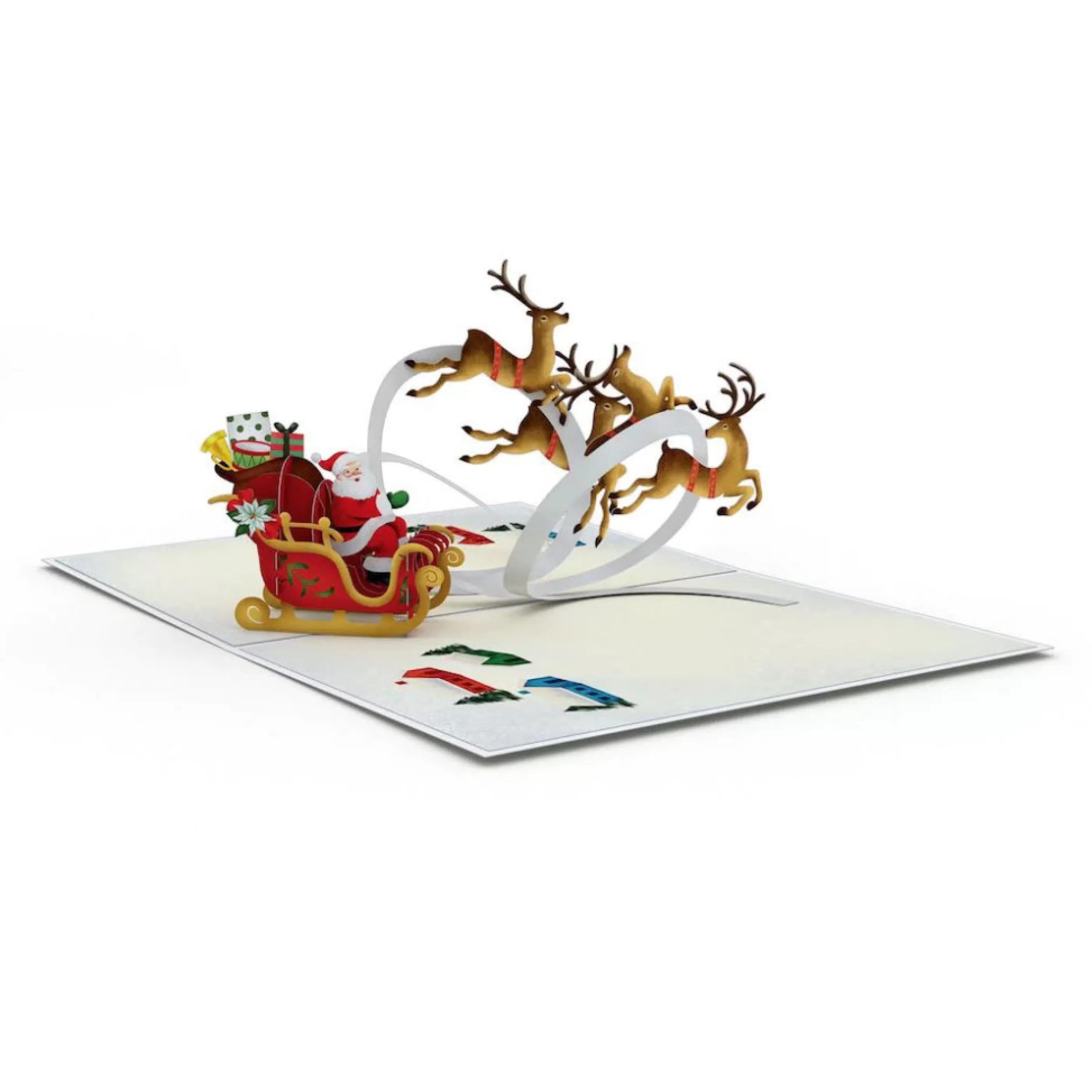 Lovepop Santa Sleigh And Reindeer 3D Pop Up Card Discount