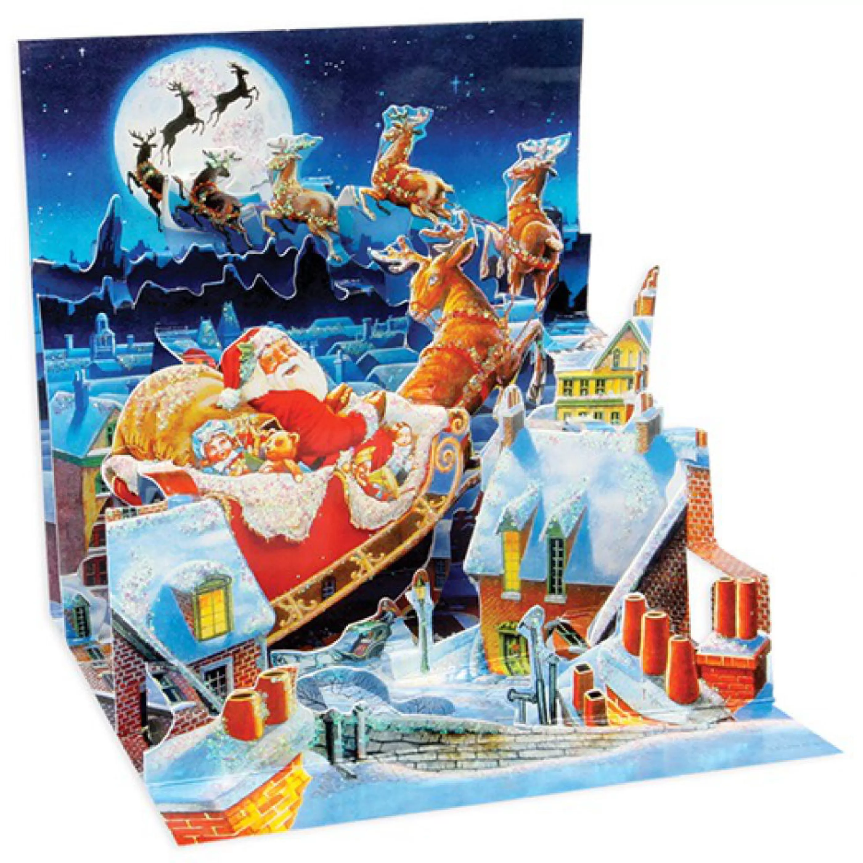 Up With Paper Santa's Sleigh Ride Pop-Up Christmas Card Discount