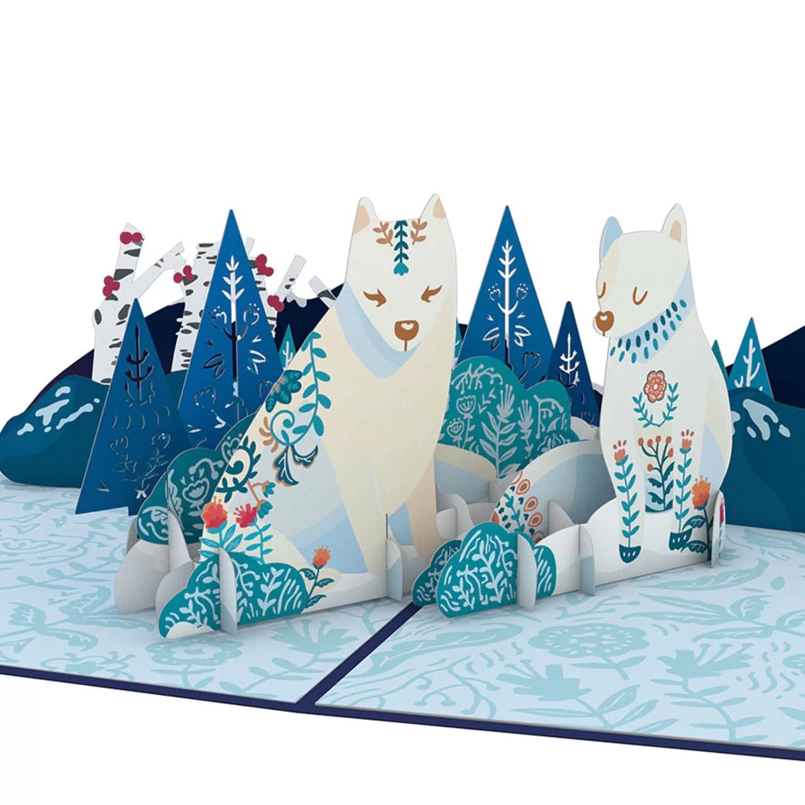 Lovepop Scandinavian Style Holiday Foxes 3D Pop Up Card Best Sale