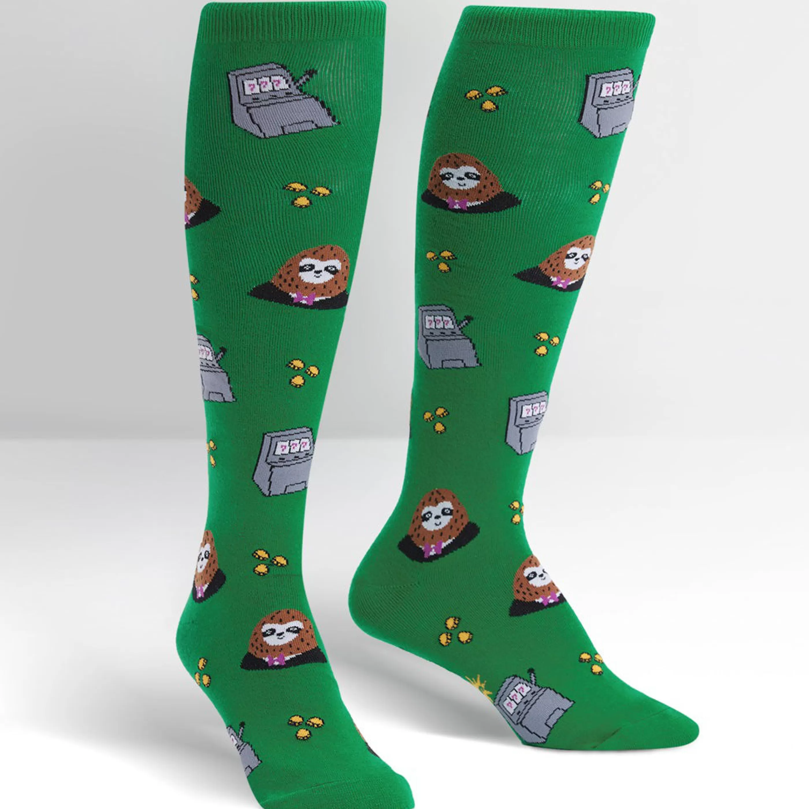 Sock It To Me Women's Socks>Sloth Machine Knee Socks