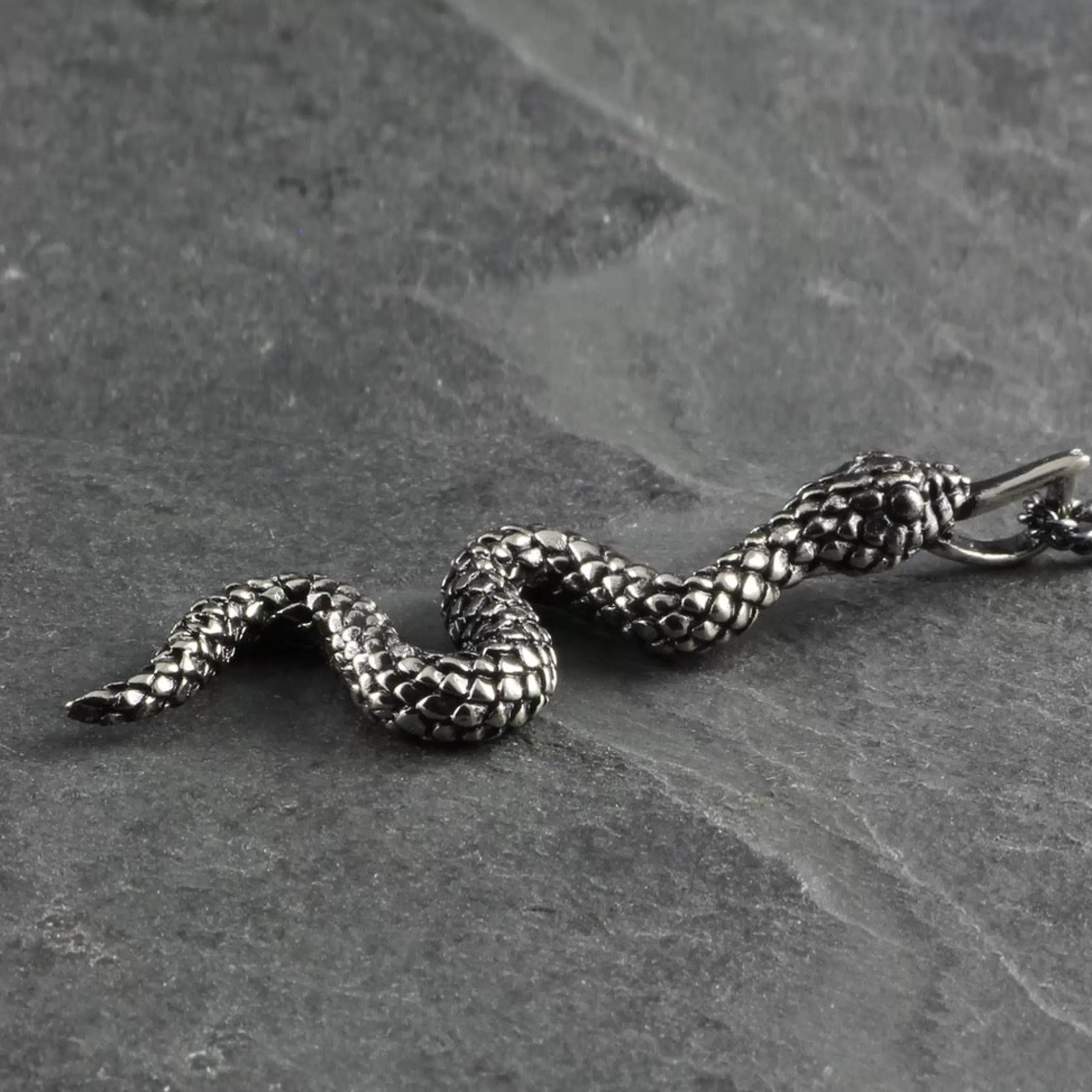 Lost Apostle Jewellery>Snake Necklace Silver