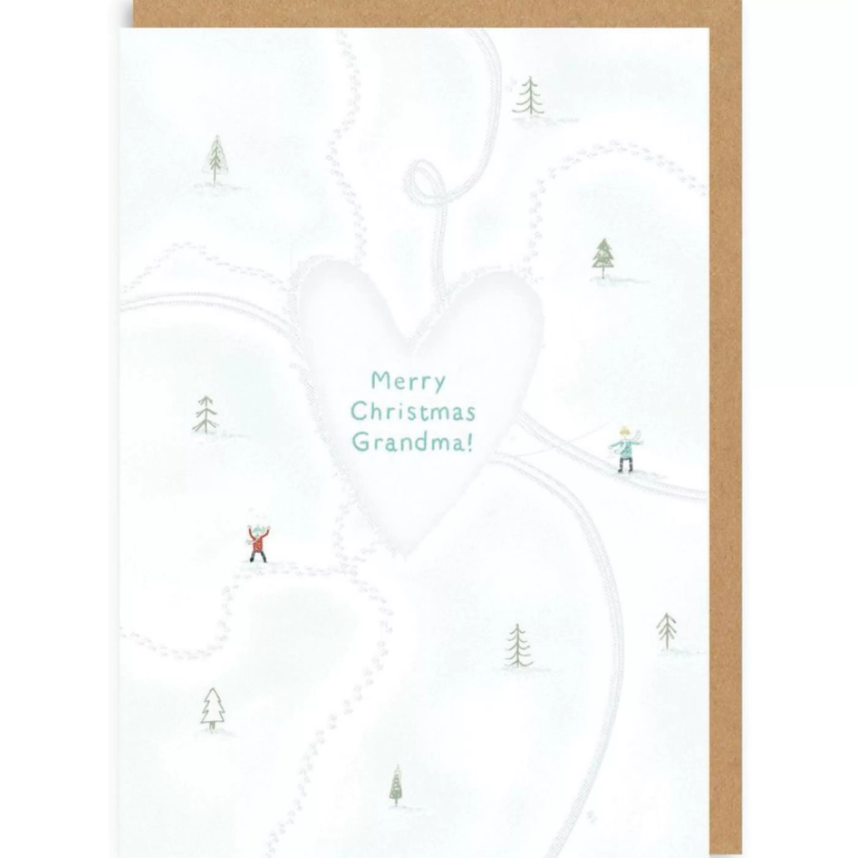 Ohh Deer Snow Heart Grandma Christmas Card Cheap