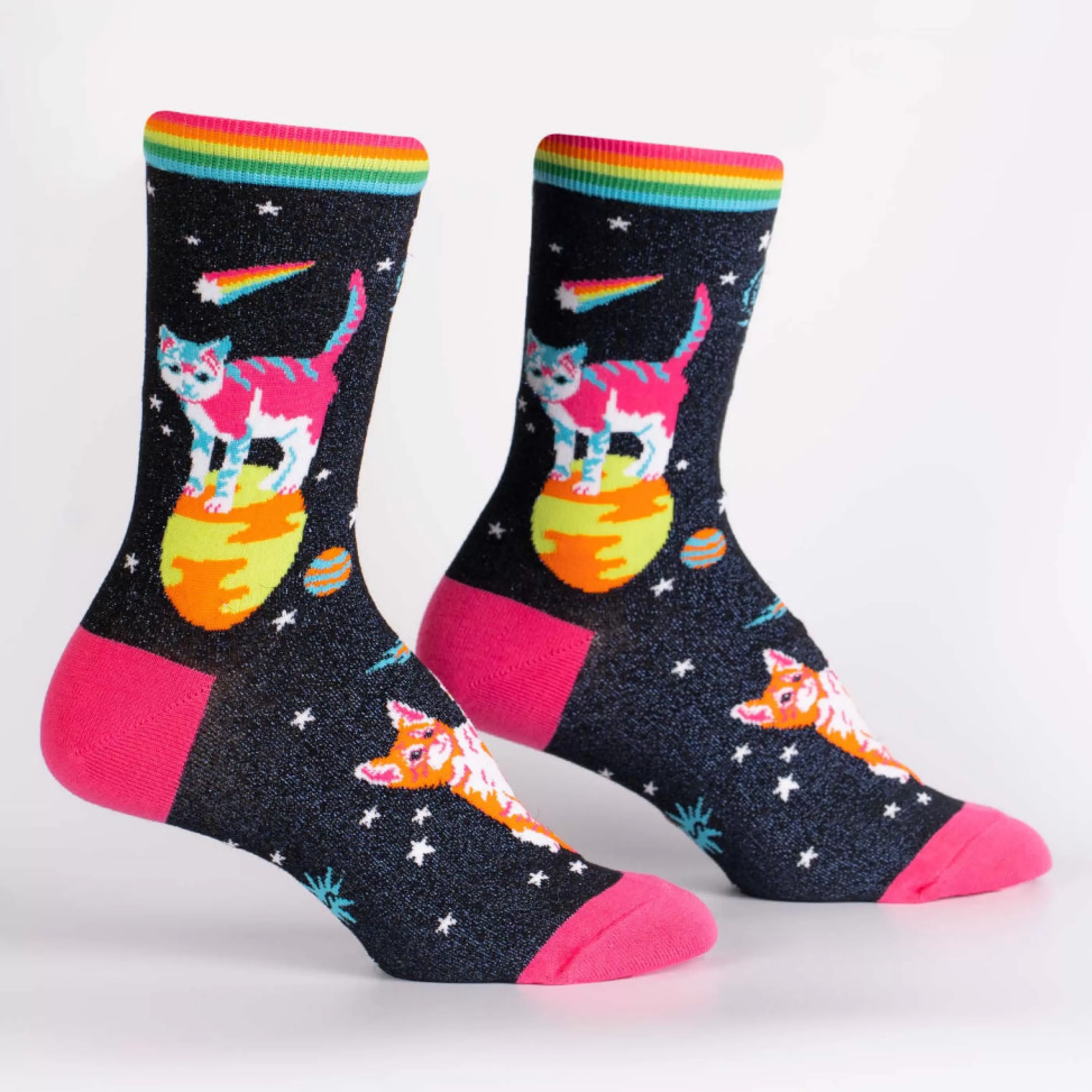 Sock It To Me Women's Socks>Space Cats Women's Crew Socks