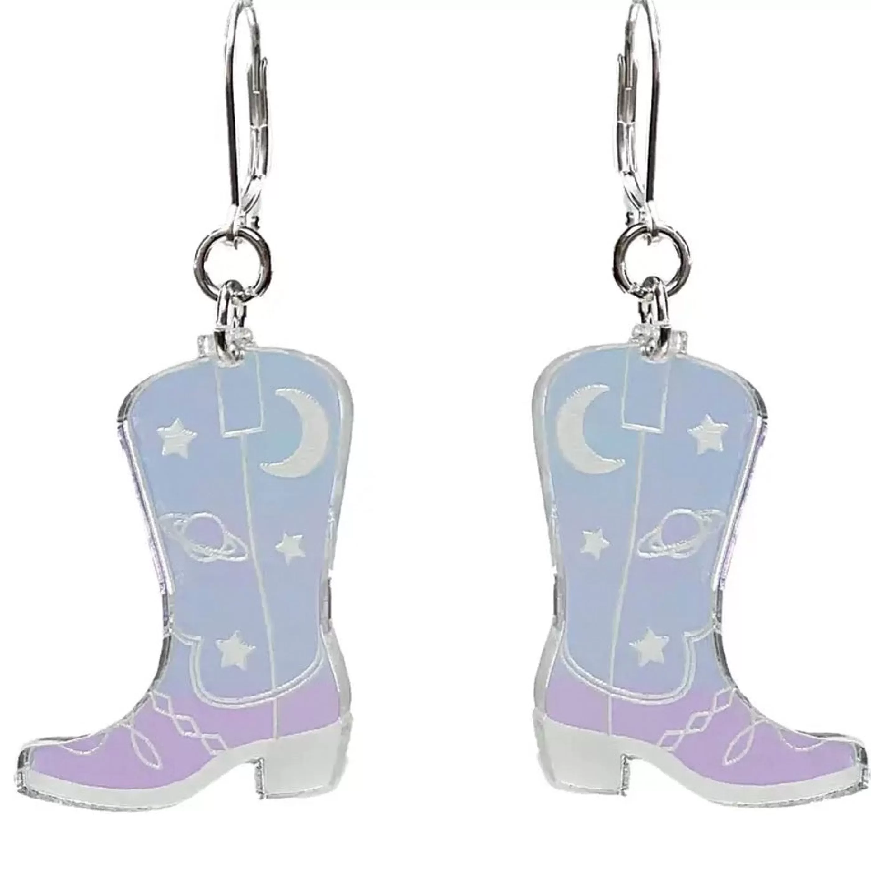 Vinca Jewellery>Space Cowboy Boot Dangle Earrings Iridescent