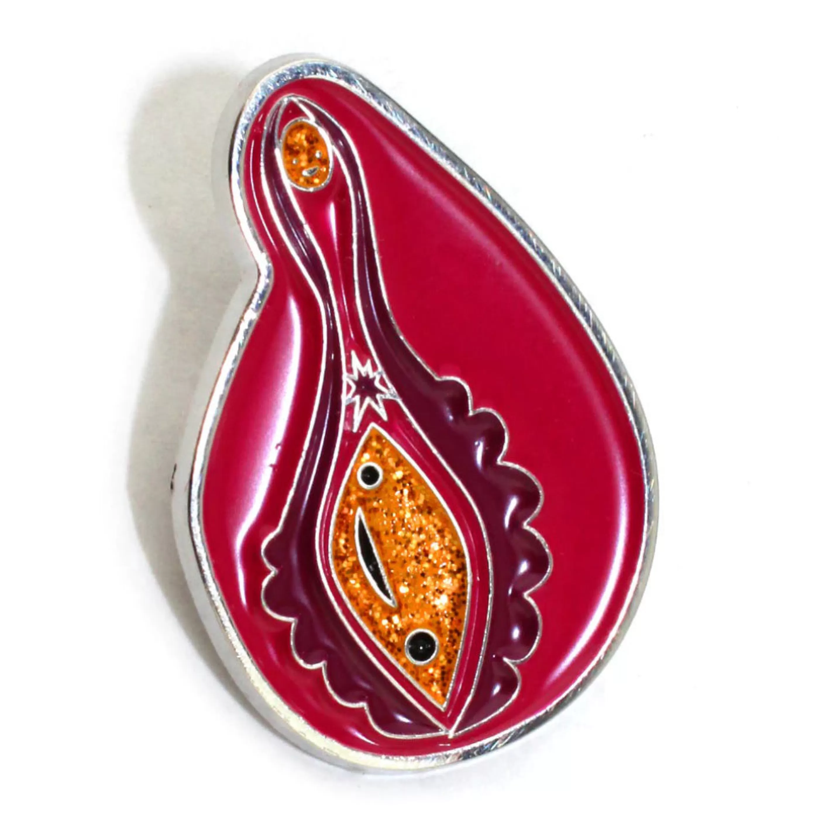 I Heart Guts Pins, Patches & Keychains>Sparkly Vagina And Vulva Enamel Pin