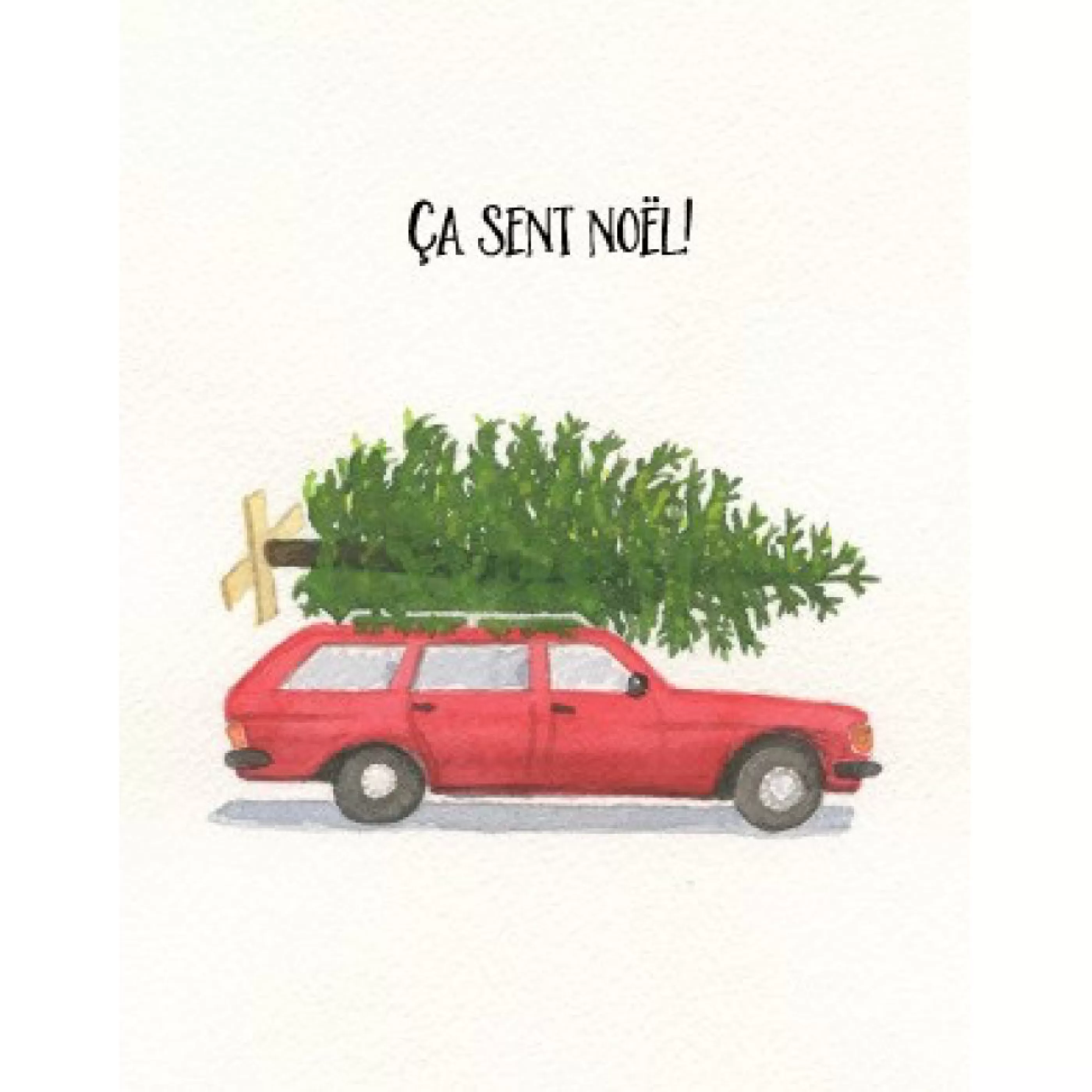 Halfpenny Postage Station Wagon With Tree French Holiday Card Outlet