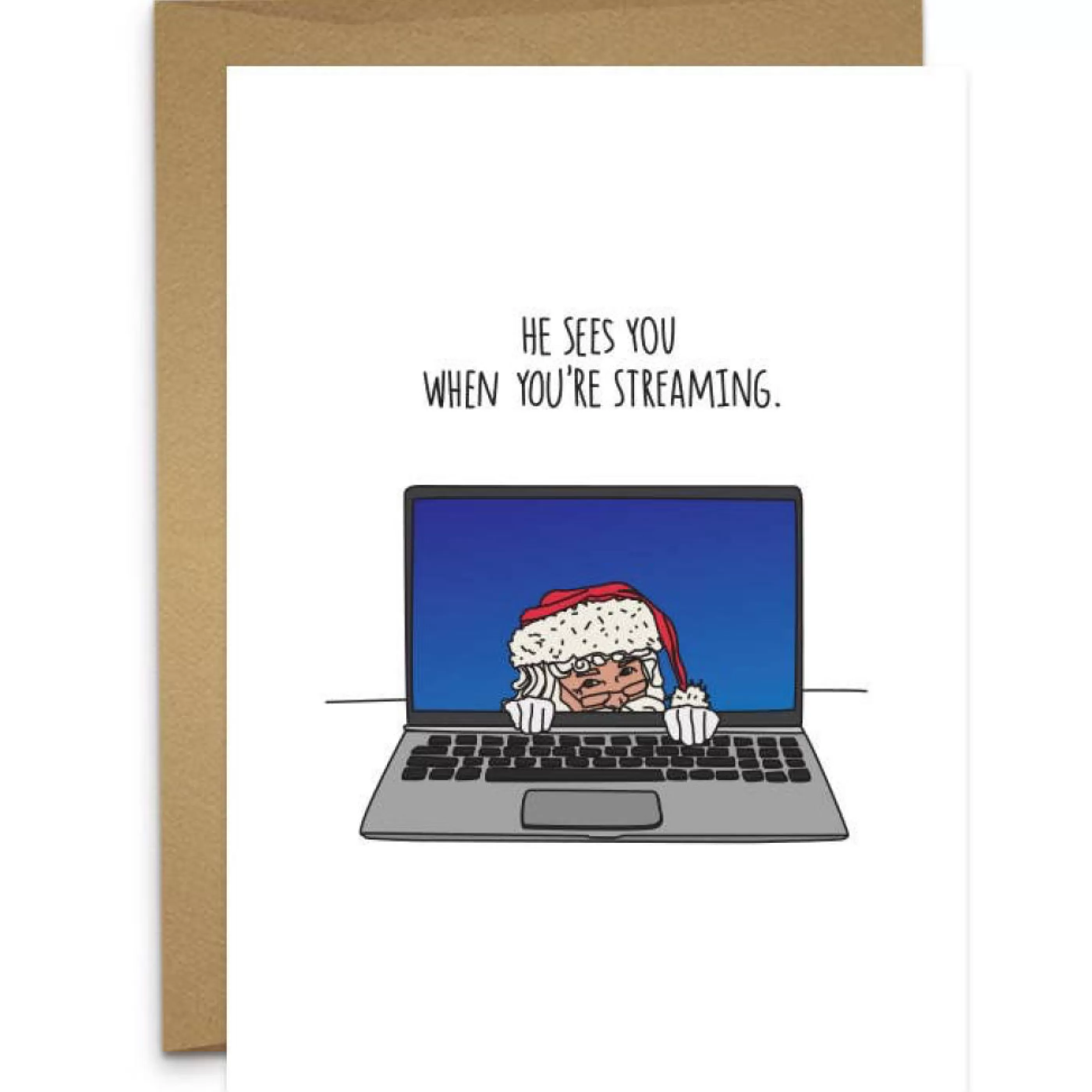 Humdrum Paper Streaming Santa Card Flash Sale