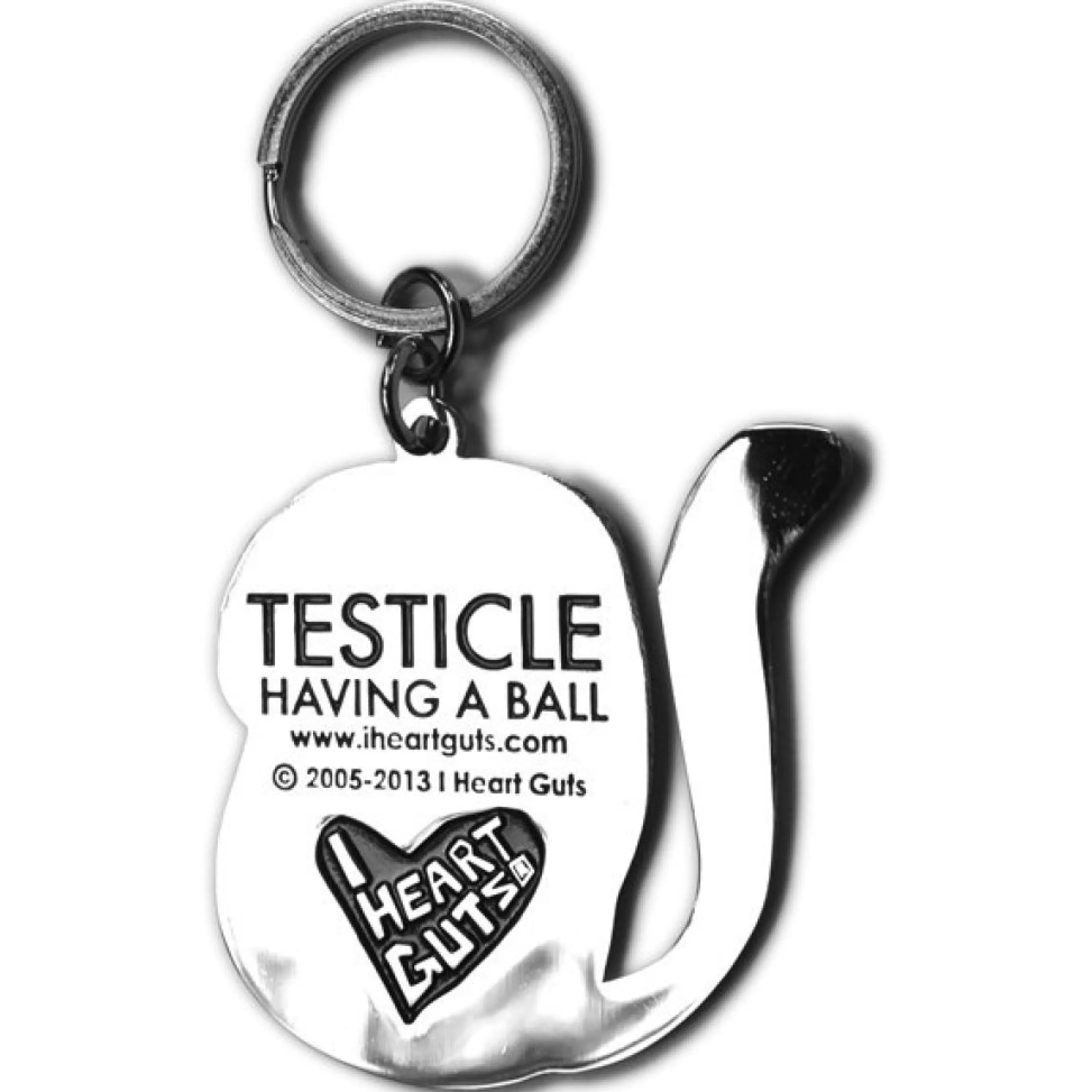 I Heart Guts Pins, Patches & Keychains>Testicle Key Chain