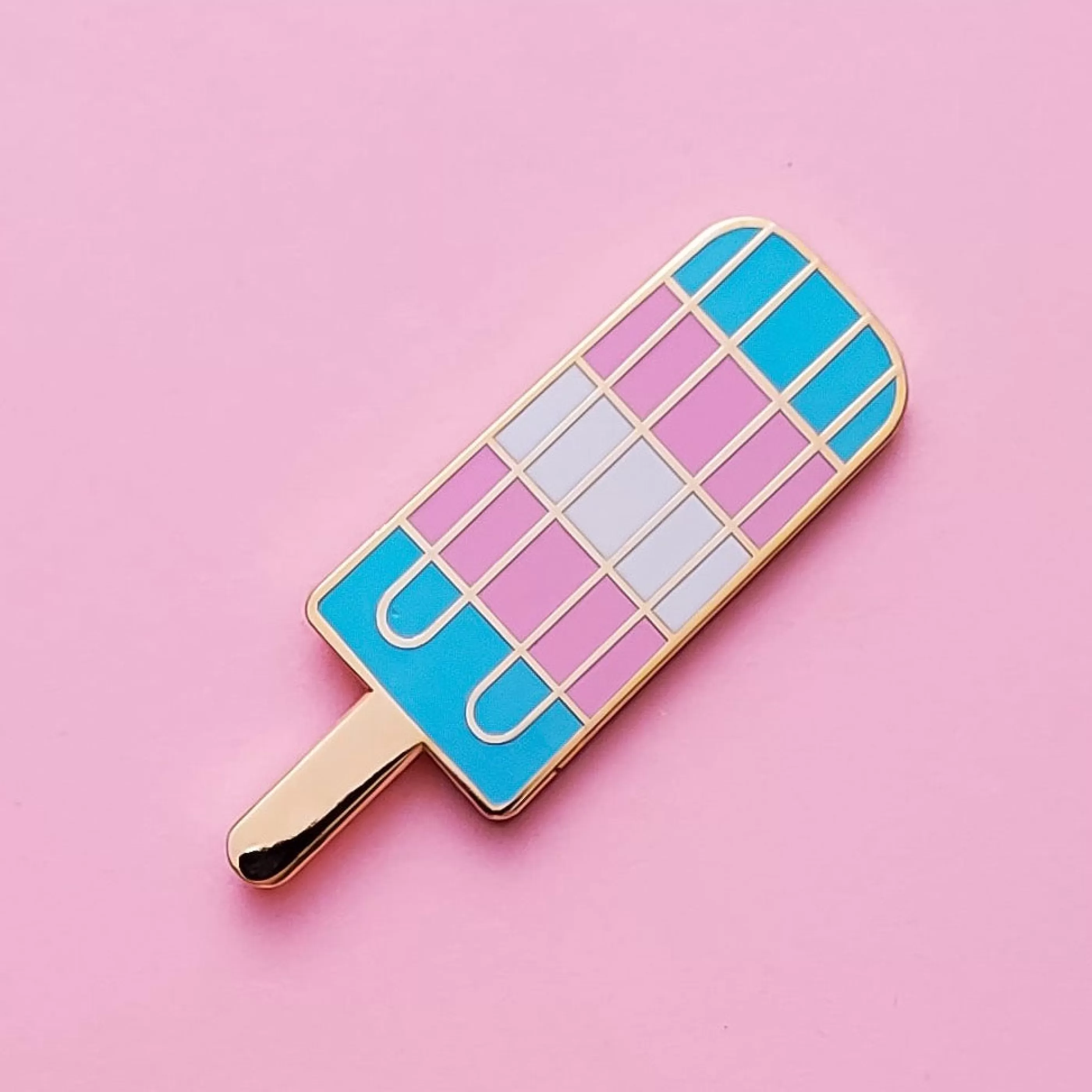 Little Rainbow Paper Co. Pins, Patches & Keychains>Trans Flag Popsicle Enamel Pin