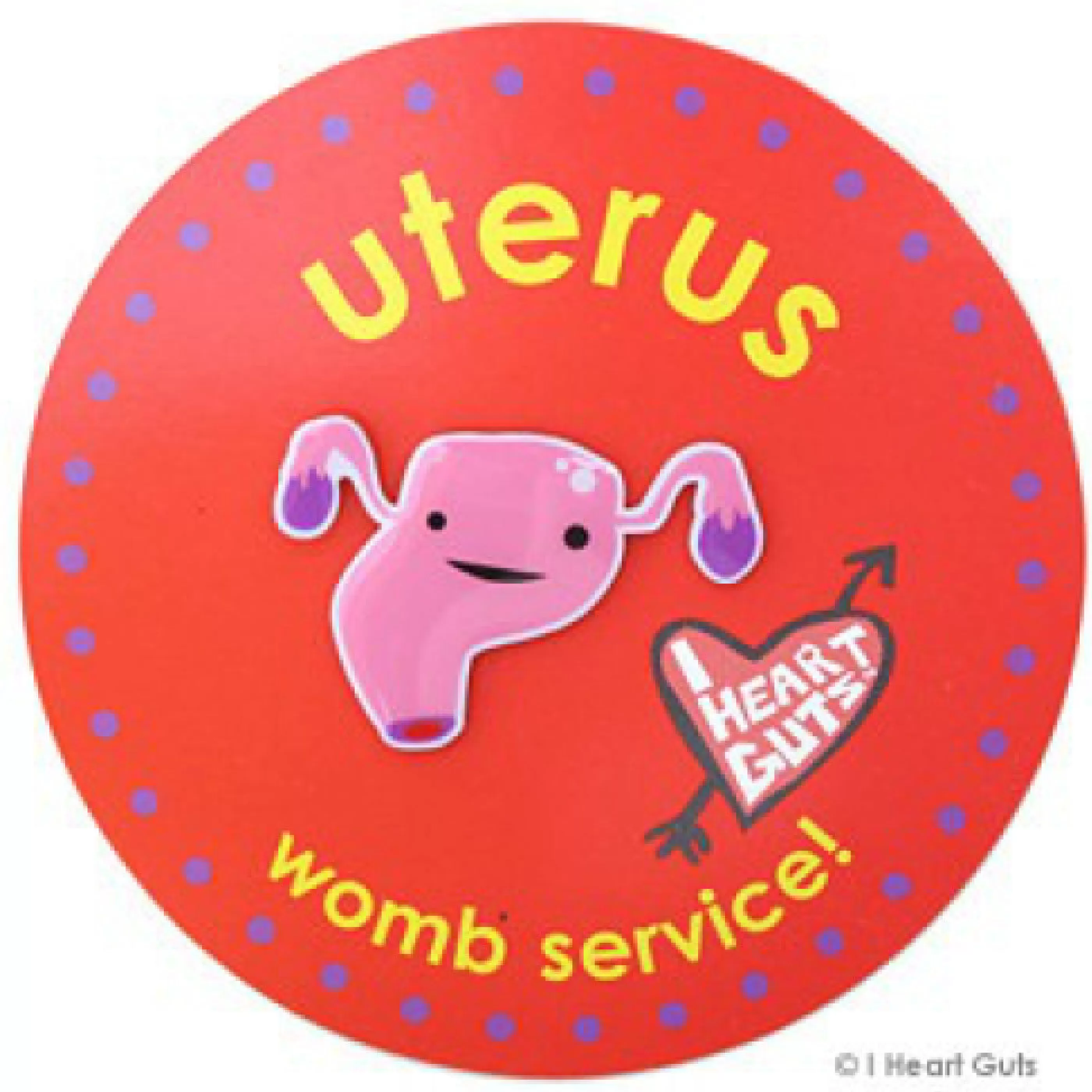 I Heart Guts Pins, Patches & Keychains>Uterus Lapel Pin