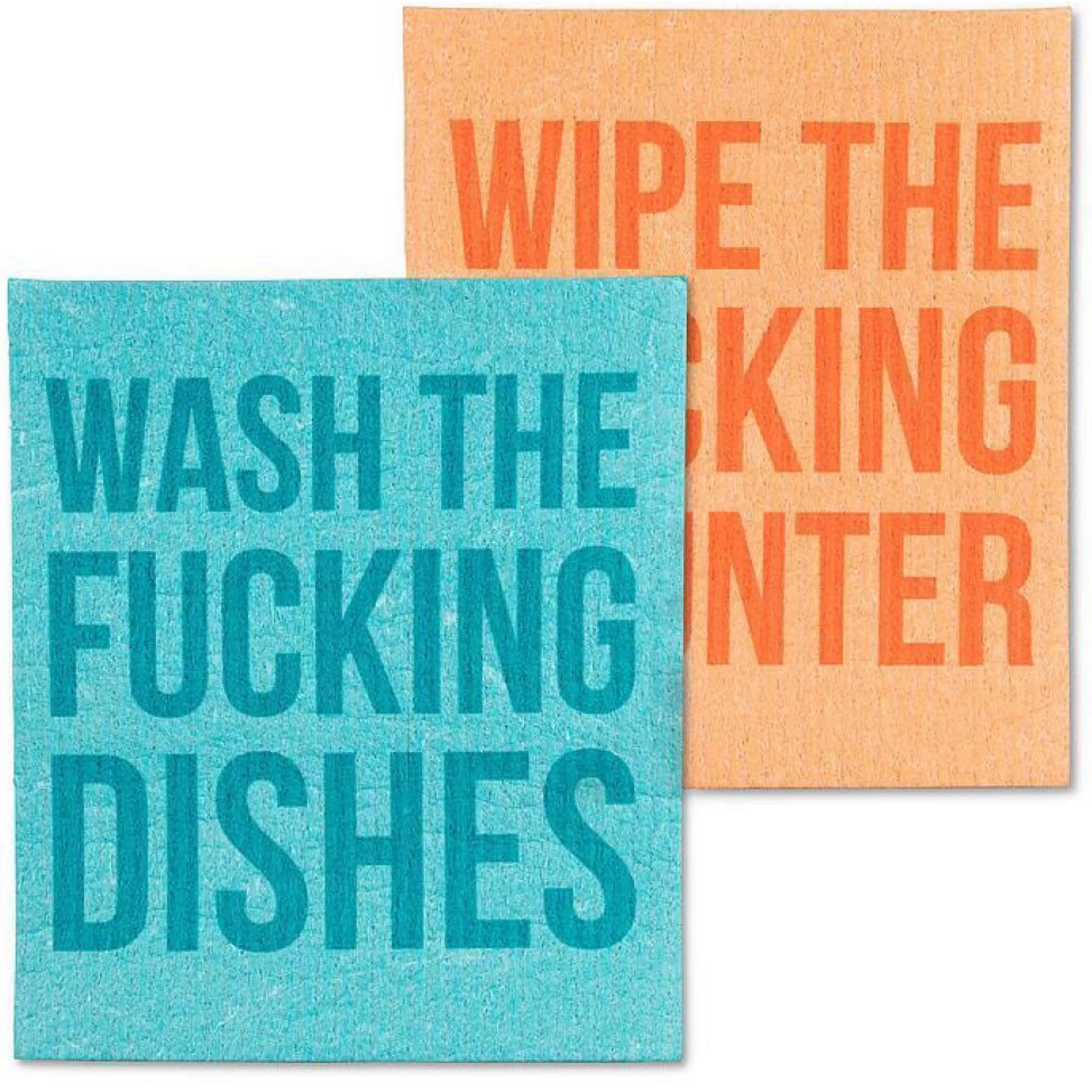 Abbott Collection Kitchen & Dining>Wash The Dishes Set Of 2 Dishcloths