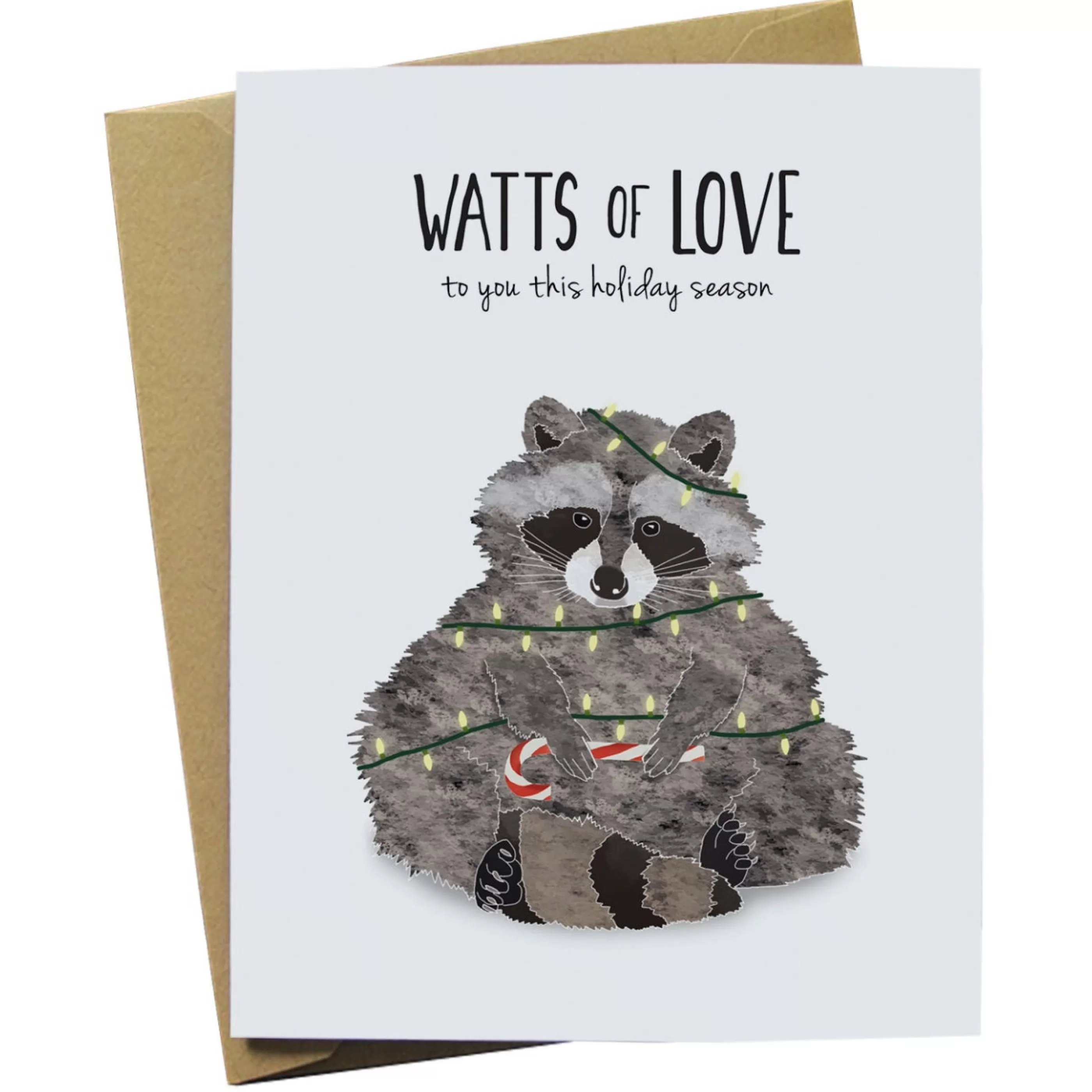 Paper Wolf Design Watts Of Love Raccoon Holiday Card Cheap