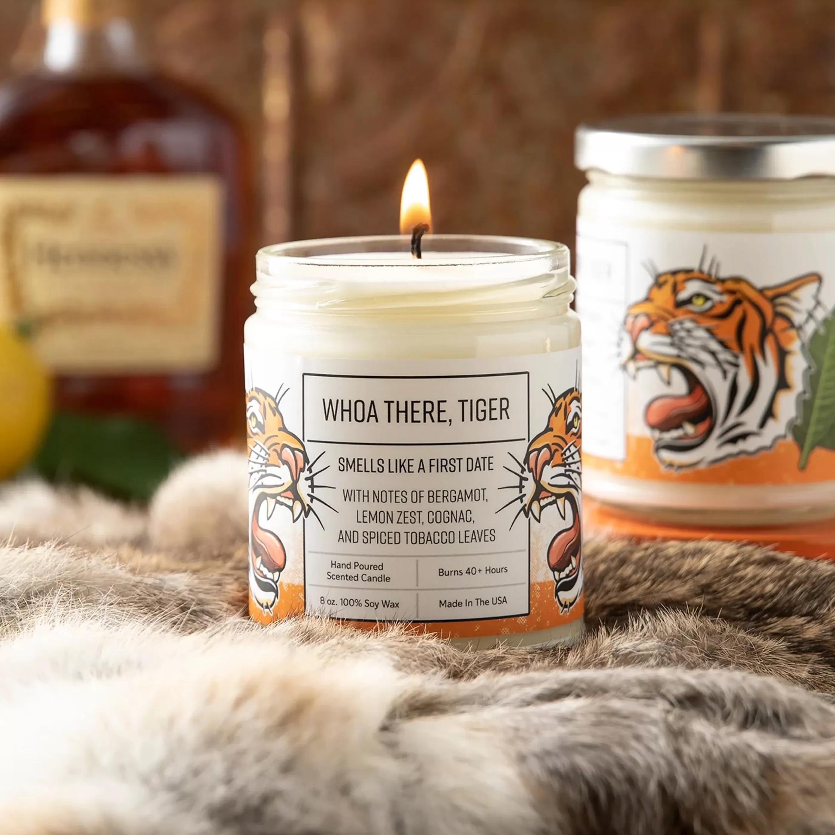 Two Little Fruits Candles & Home Fragrances>Whoa There, Tiger 8Oz Soy Candle